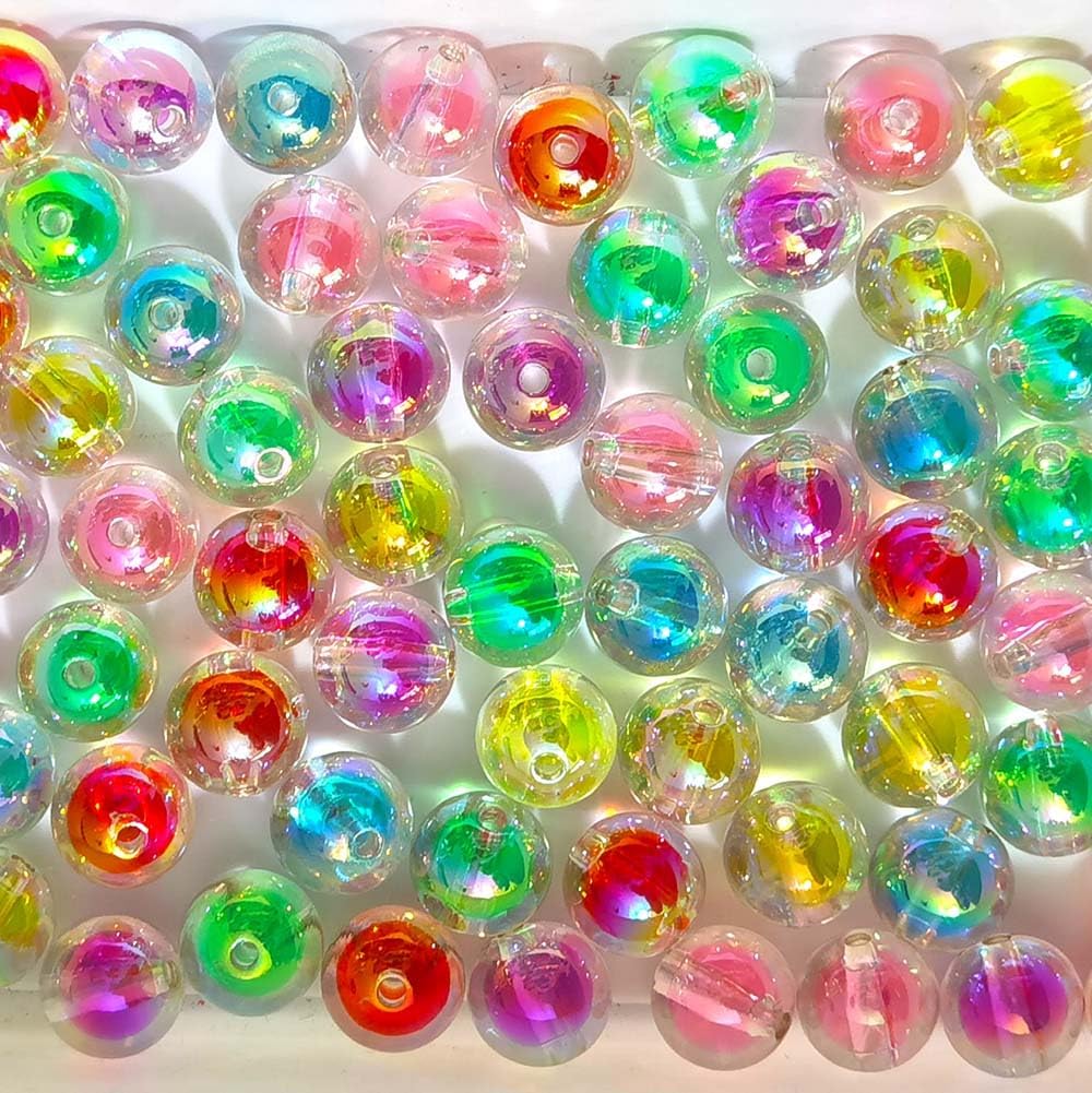 Mixto Lots Brillante AB Color Acrílico Dulce Bead DIY Beading Hairband Pulseras Collar Artesanía Embelishment (colores mezclados, dulces)