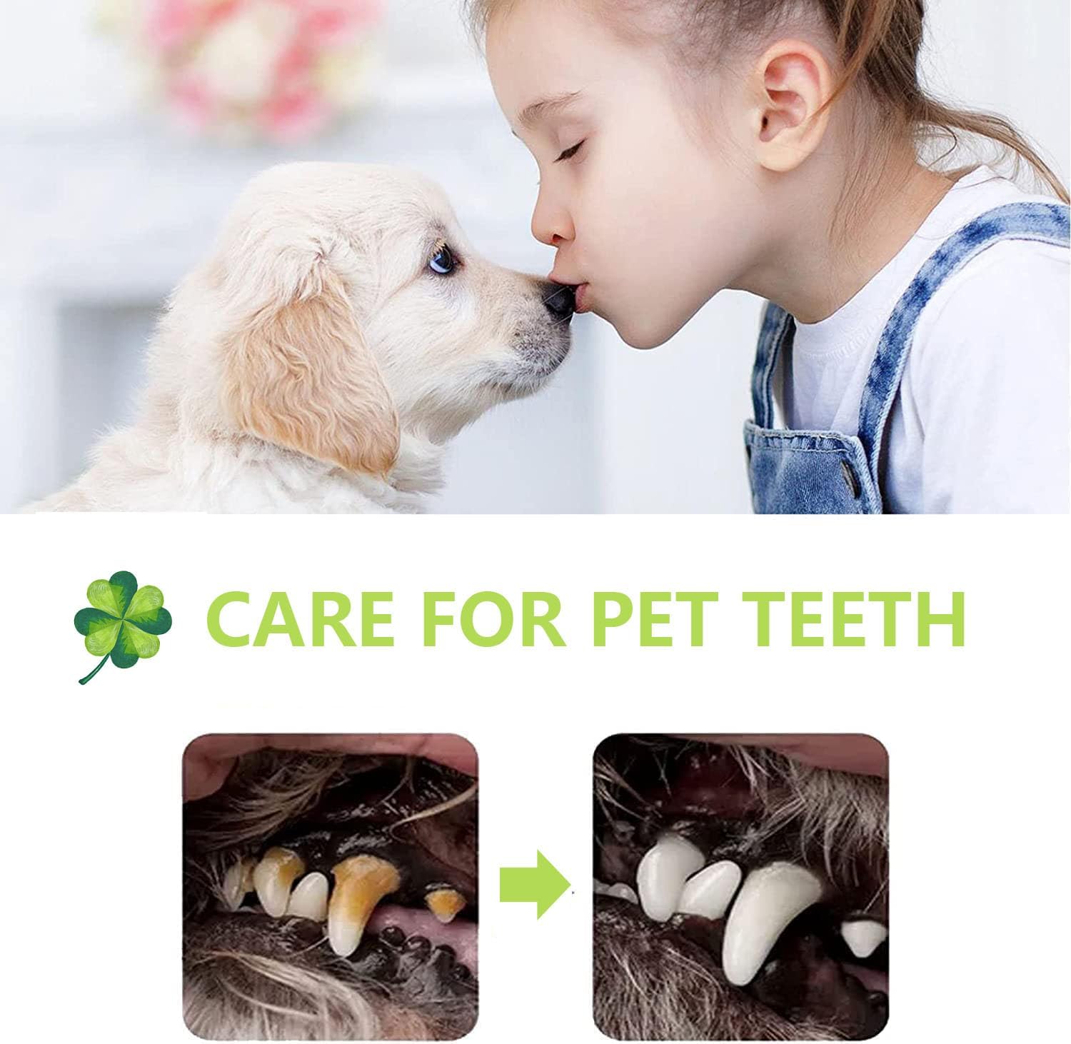2 cepillos de dientes para perros, cerdas envolventes de 135, kit de cepillos de dientes de dos dedos para limpieza de dientes de perrosgatos,