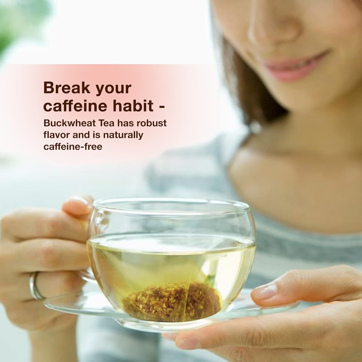 Té de trigo sarraceno del Himalaya, 30 bolsitas de té piramidales de seda de maíz, 0.21 oz cada una, té tartario tostado sin cafeína  Grado premium,