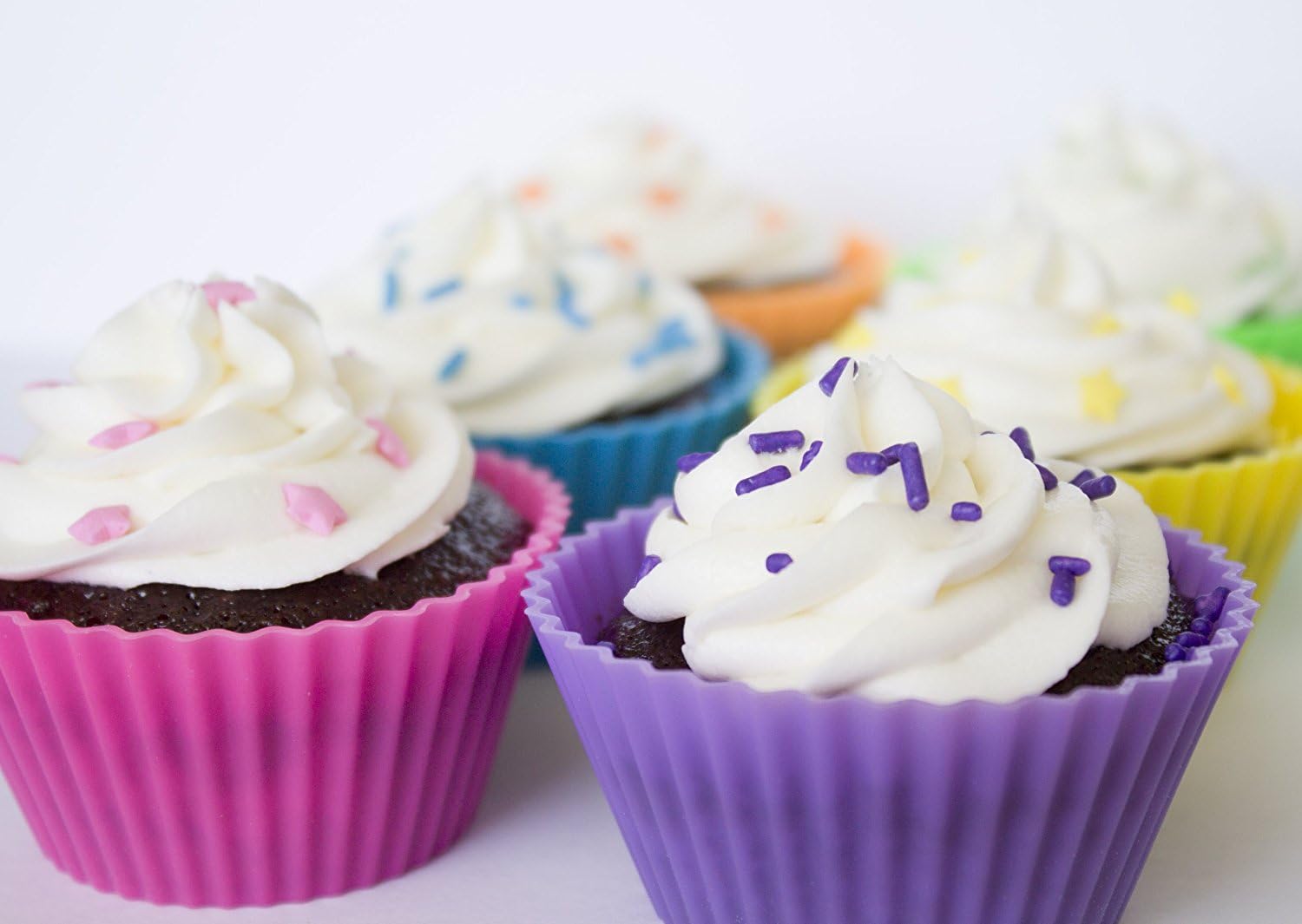 Bandeja de silicona para magdalenas, juego de moldes para hornear cupcakes, 12 tazas, molde para magdalenas, antiadherente, sin BPA, apto para