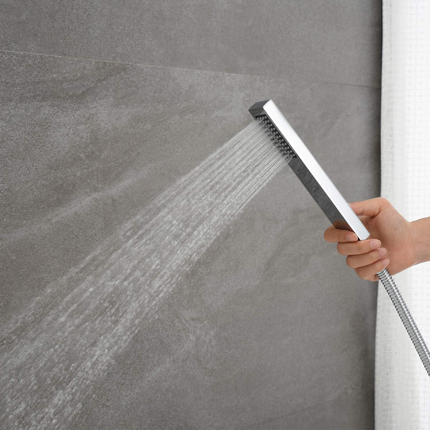 Grifo de bañera independiente Llenador de bañera Cromo montado en el piso Grifos de baño de latón con ducha de mano