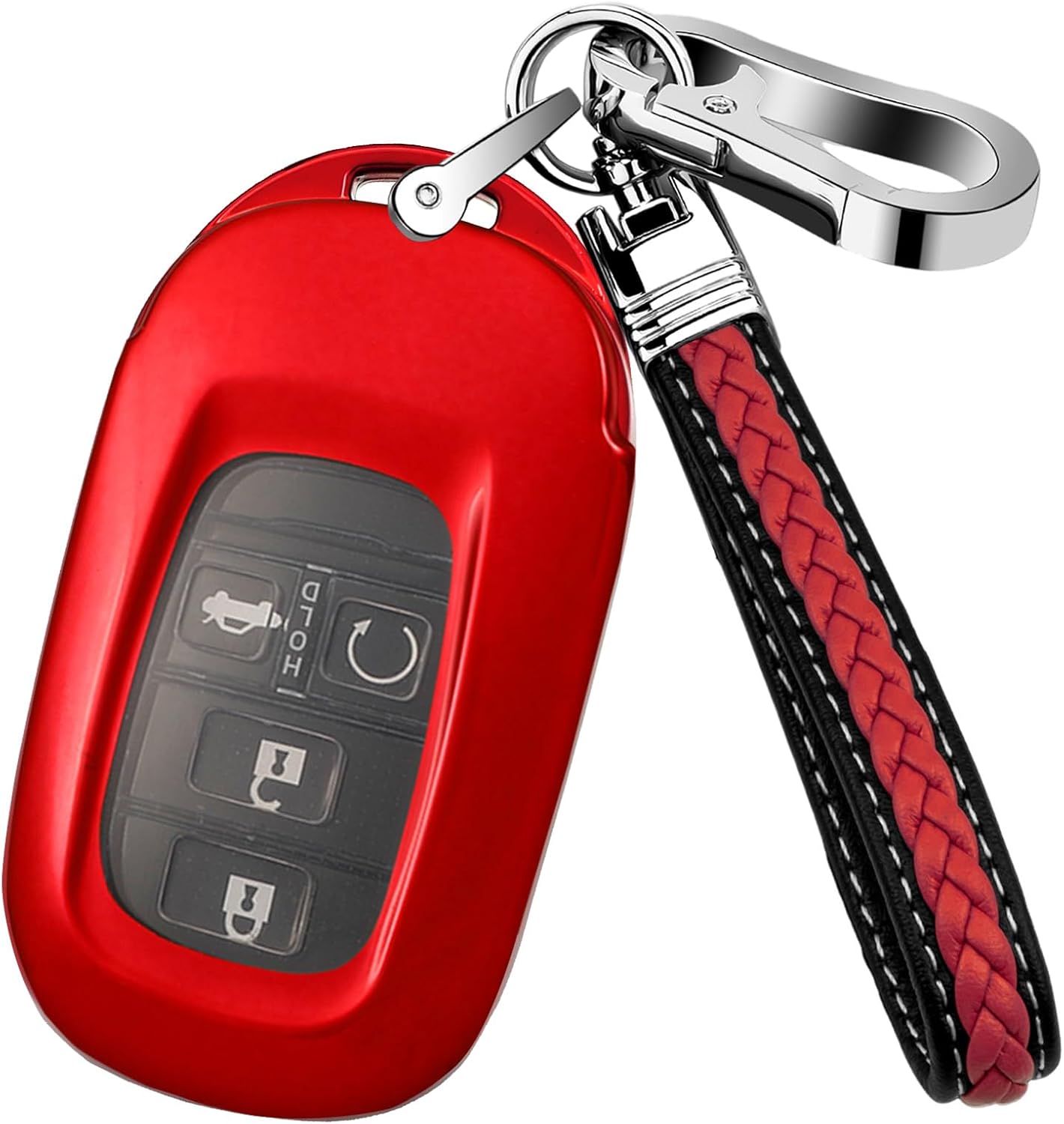 YUBOMT Funda para llavero con llavero para Honda, Rojo –