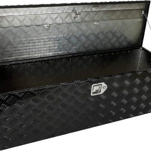 BLACKHORSE-RACING Caja de herramientas de aluminio resistente de 48 x 15 x 15 pulgadas, caja de herramientas de almacenamiento para remolque, BLACKHORSE-RACING Caja de herramientas de aluminio resistente de 48 x 15 x 15 pulgadas, caja de herramientas de almacenamiento para remolque,