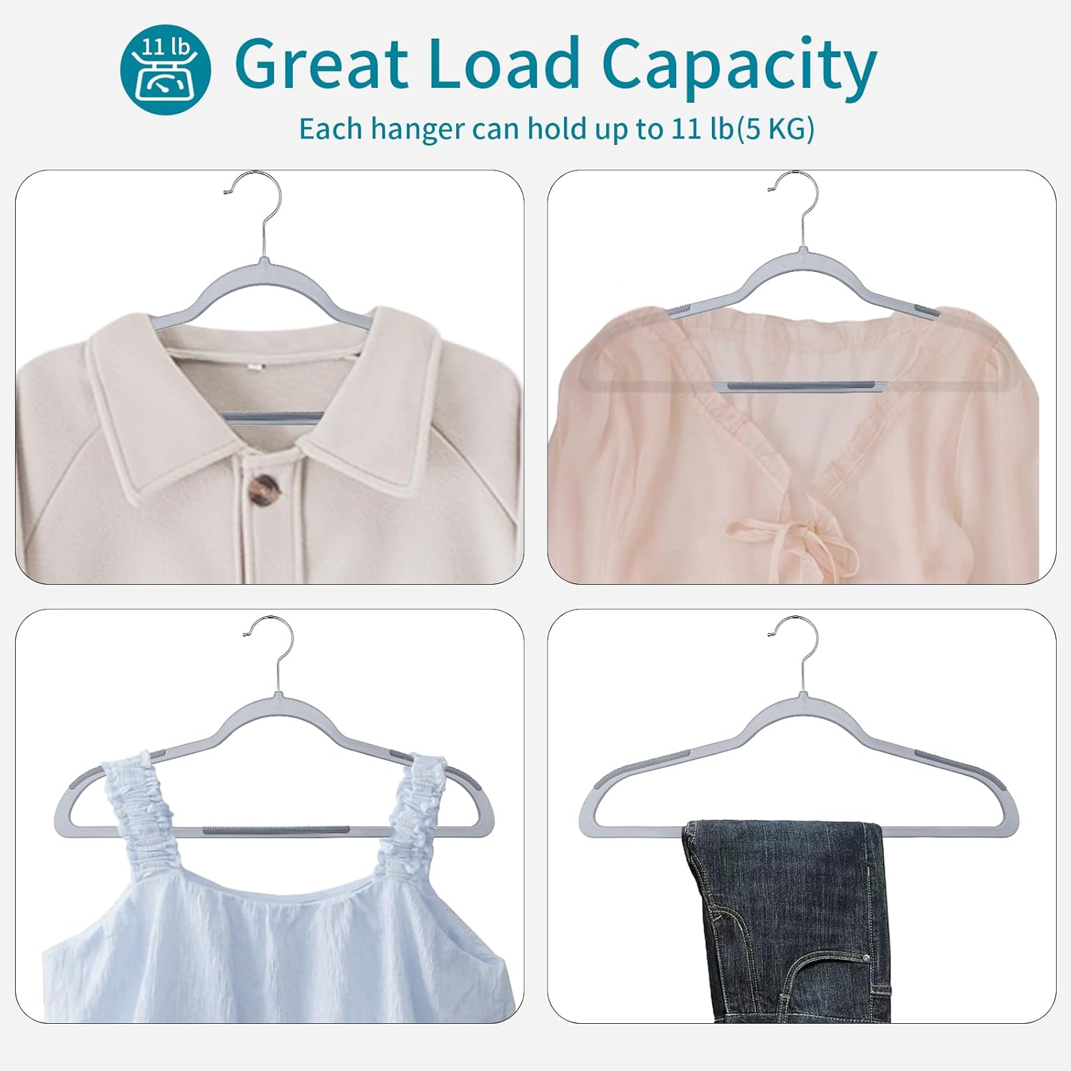 UAPY0130G – Paquete de 30 perchas para ropa, perchas de plástico antideslizante, gancho giratorio de 360, ahorro de espacio, 0.2 pulgadas de grosor,