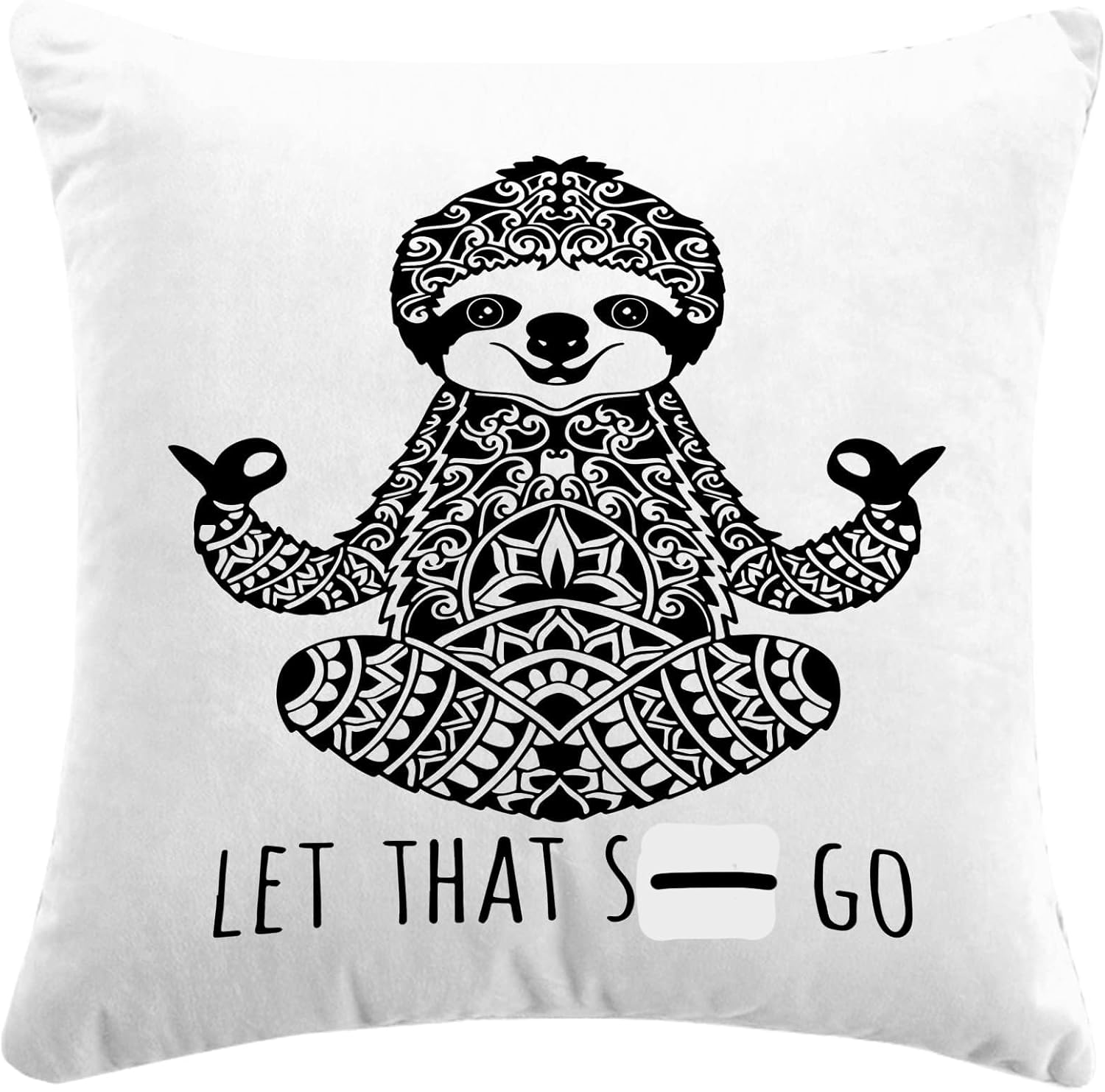 Funda de almohada de meditación de perezoso, funda de cojín de perezoso para sofá cama, decoración del hogar, 18 x 18 pulgadas, gran regalo para los