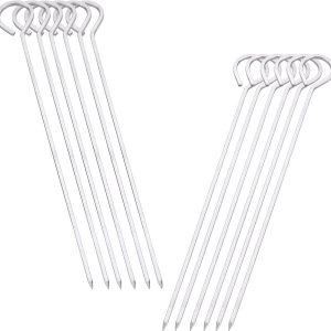 Pinchos cuadrados de metal para barbacoa de 8 pulgadas, paquete de 12 pinchos de acero inoxidable, kebob, juegos de kabob para salidas a la parrilla Pinchos cuadrados de metal para barbacoa de 8 pulgadas, paquete de 12 pinchos de acero inoxidable, kebob, juegos de kabob para salidas a la parrilla