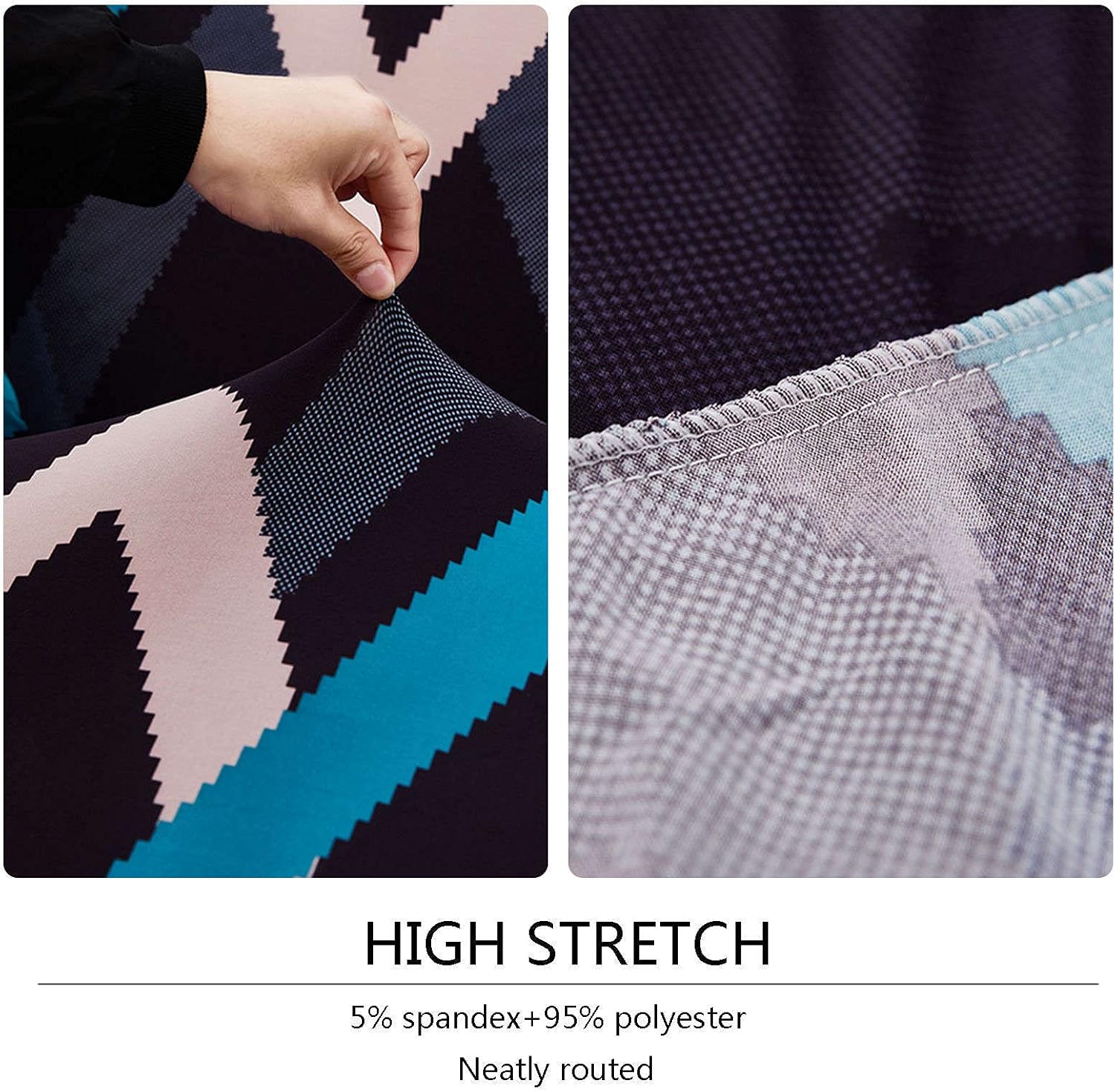 Funda elástica estampada para sofá de 2 cojines, lavable, protector de muebles suave con parte inferior elástica para sala de estar D-1 asiento