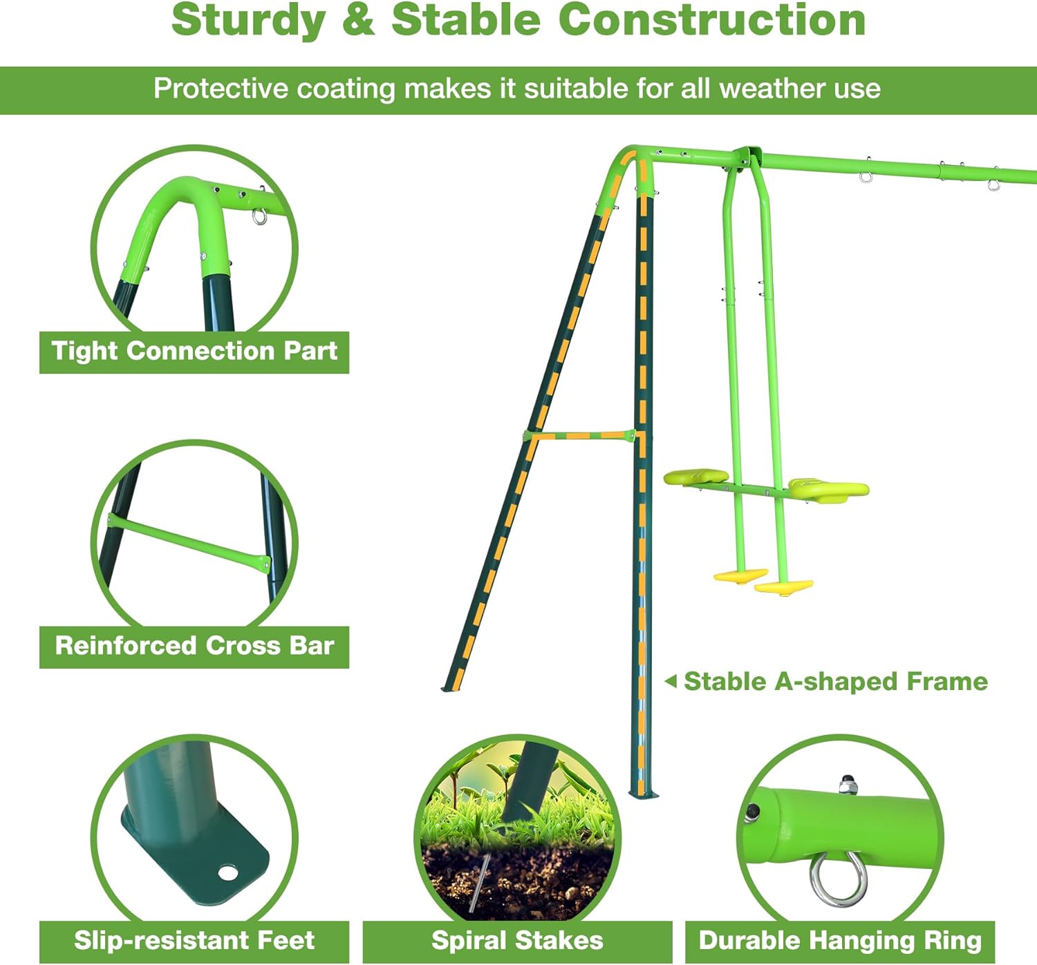 RedSwing Asiento de columpio para niños al aire libre con cuerda de 57-86 pulgadas, repuesto de asiento de columpio de seguridad para niños,