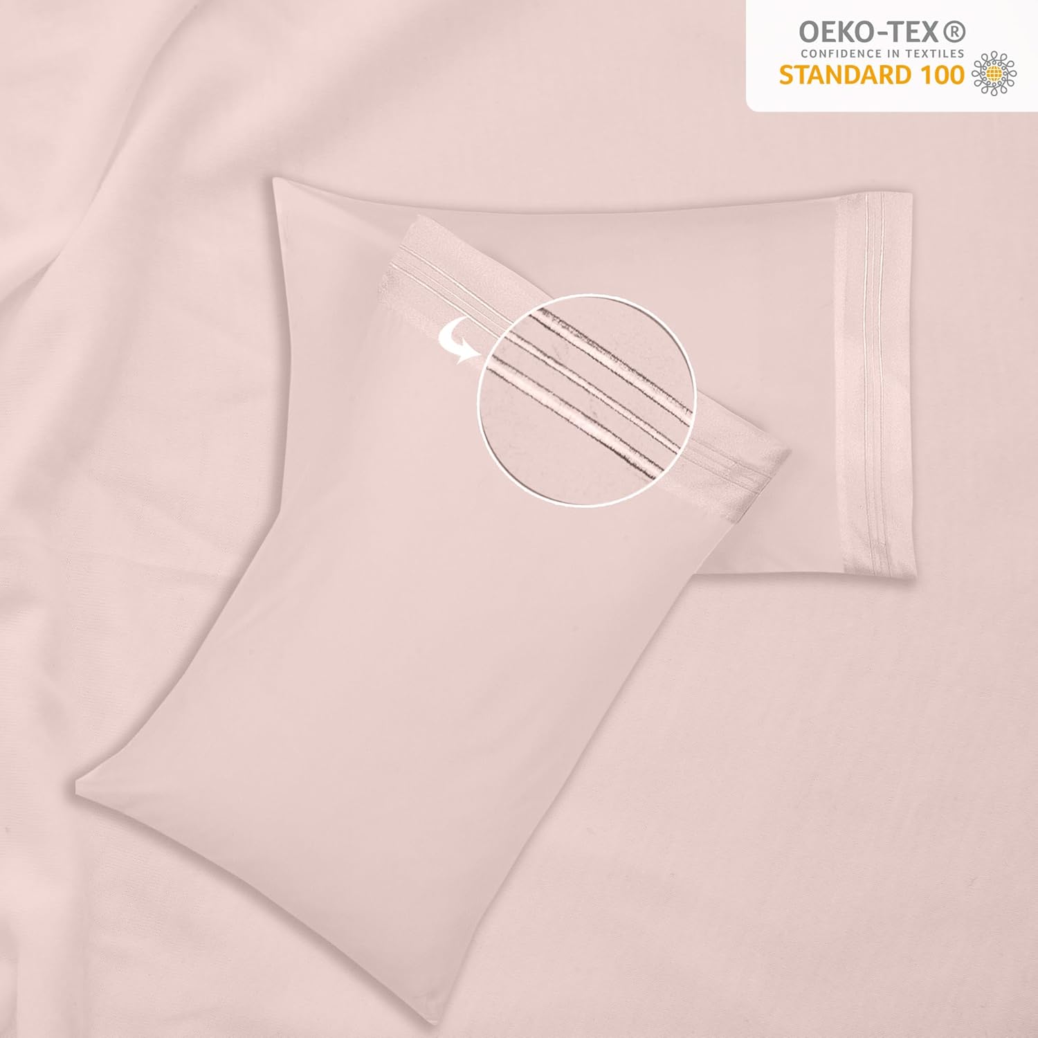 ROYALE LINENS – Sábanas de 3 piezas para cama individual – Juego de sábanas de microfibra cepillada suave de 1800 hilos – 1 sábana bajera, 1 sábana
