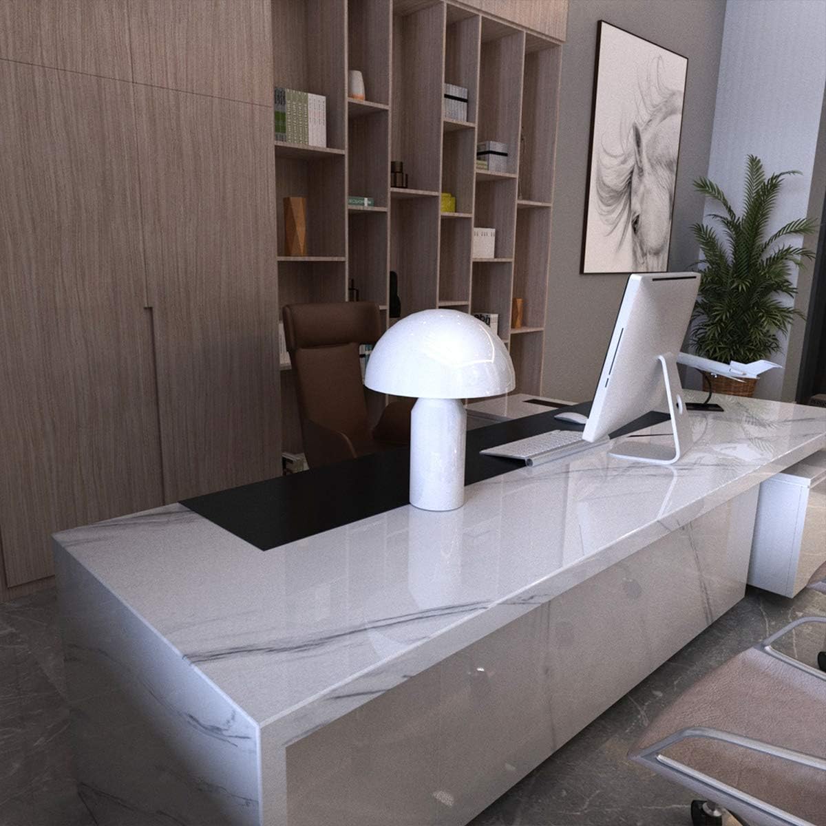 Papel tapiz grande de granito de mármol blanco grueso, 24 x 354 pulgadas, impermeable, adhesivo autoadhesivo para muebles, papel de contacto,