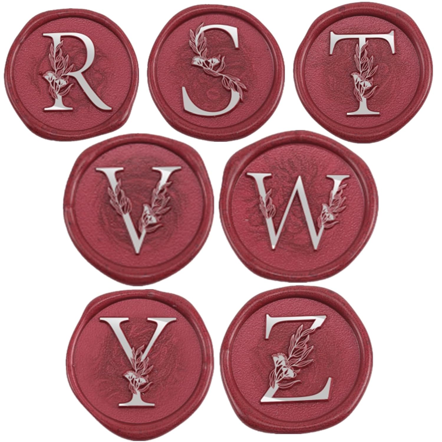 ONWINPOR – Sello de cera del alfabeto R, juego de sellos de cera de hojas de eucalipto con letra R para invitación de boda, sobre y tarjeta de