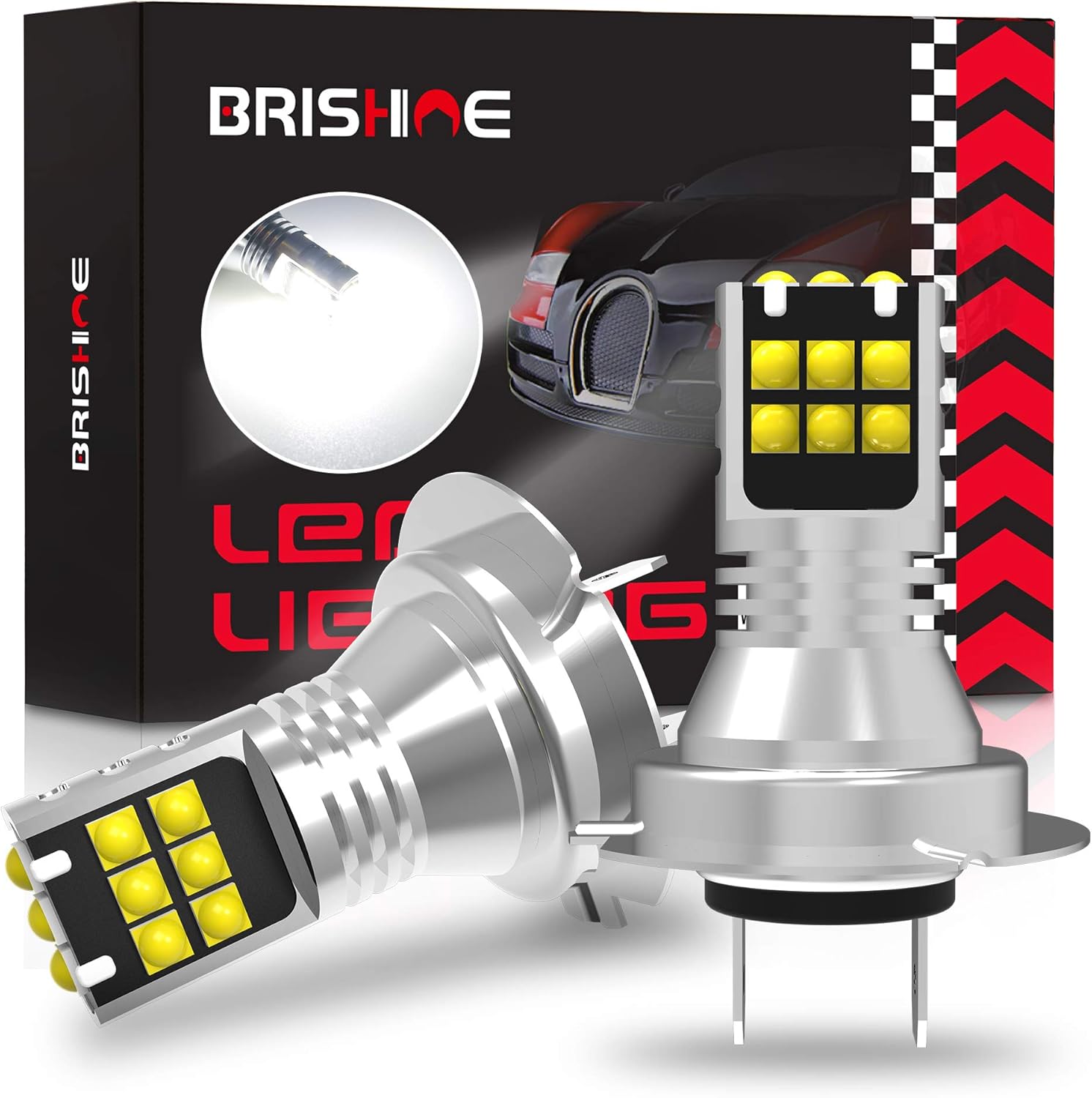 H7 Bombillas LED antiniebla 6000K xenón blanco, extremadamente brillantes 3030 chips 64210 bombillas LED con proyector para luces antiniebla de