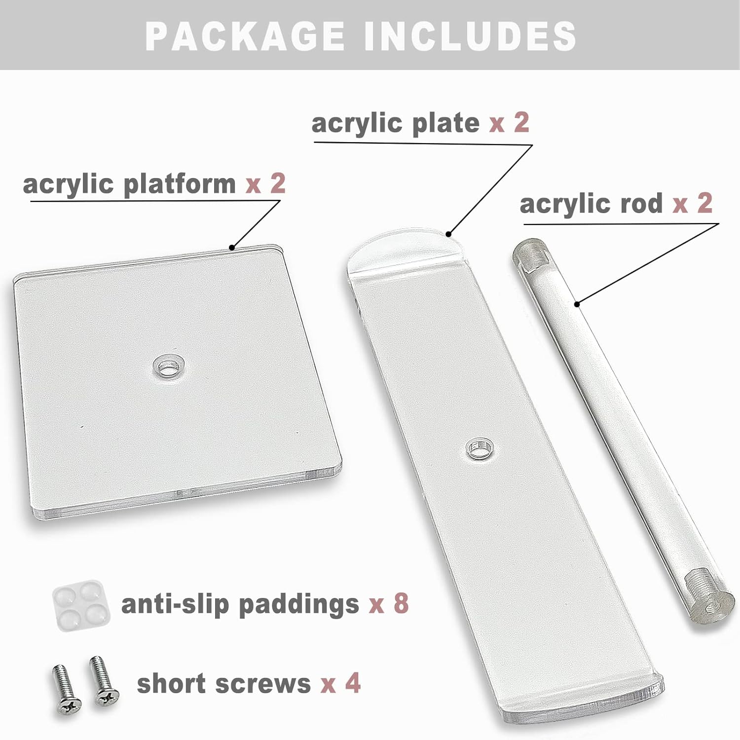 Bigfety Soporte para diadema de acrílico, paquete de 2 soportes organizadores transparentes para la cabeza, almacenamiento de accesorios para el