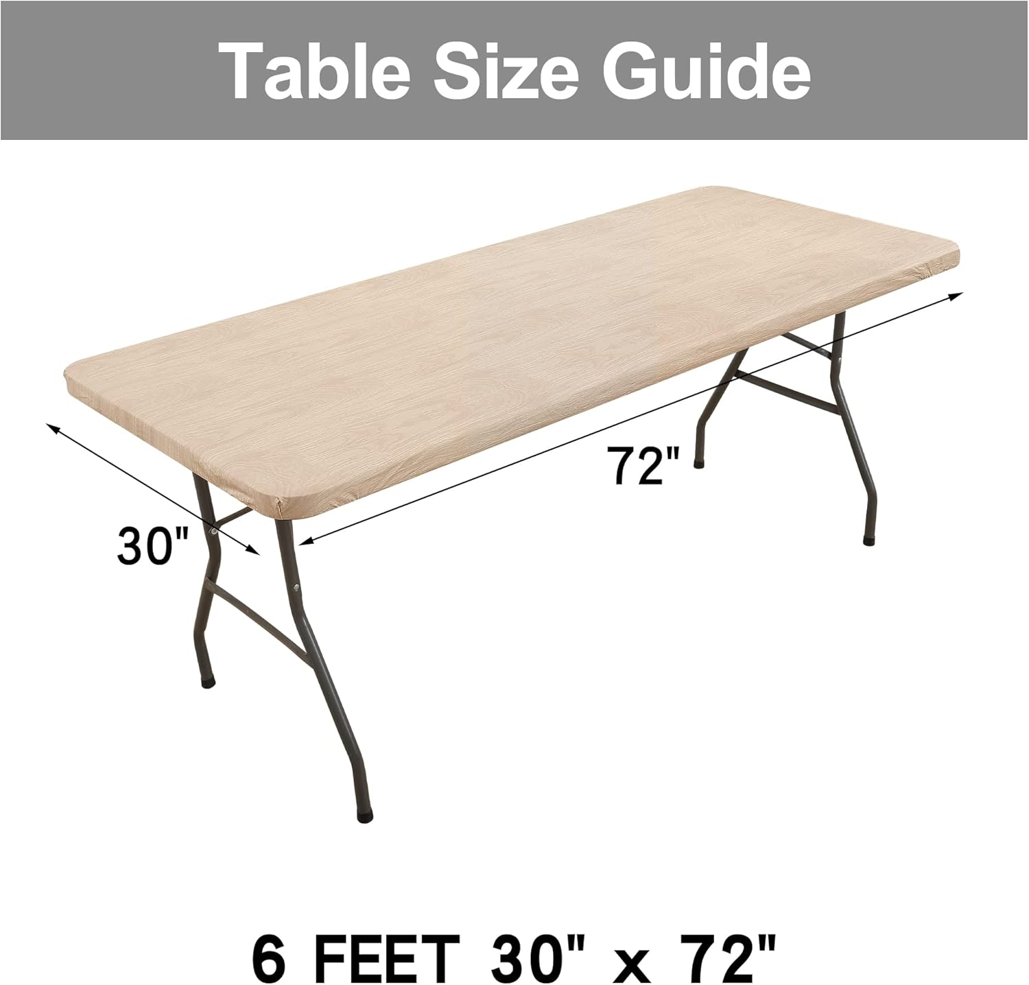 smiry Mantel rectangular de pícnic, fundas elásticas impermeables para mesas de 6 pies, manteles de vinilo con parte trasera de franela lavable para