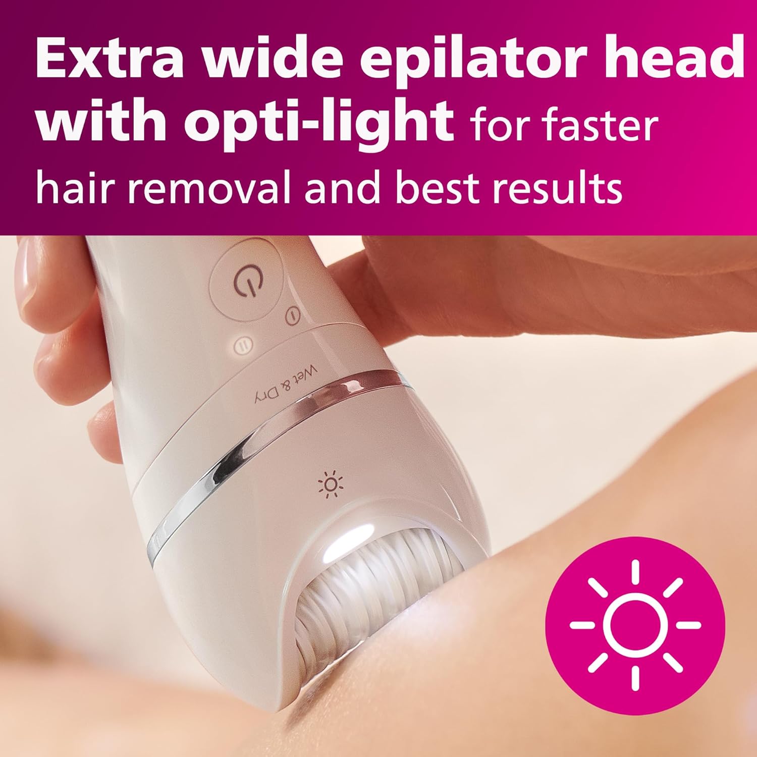 Philips Beauty Epilator Series 8000, Wet & Dry, afeitadora y recortadora 3 en 1 para mujer con 8 accesorios, BRE72014