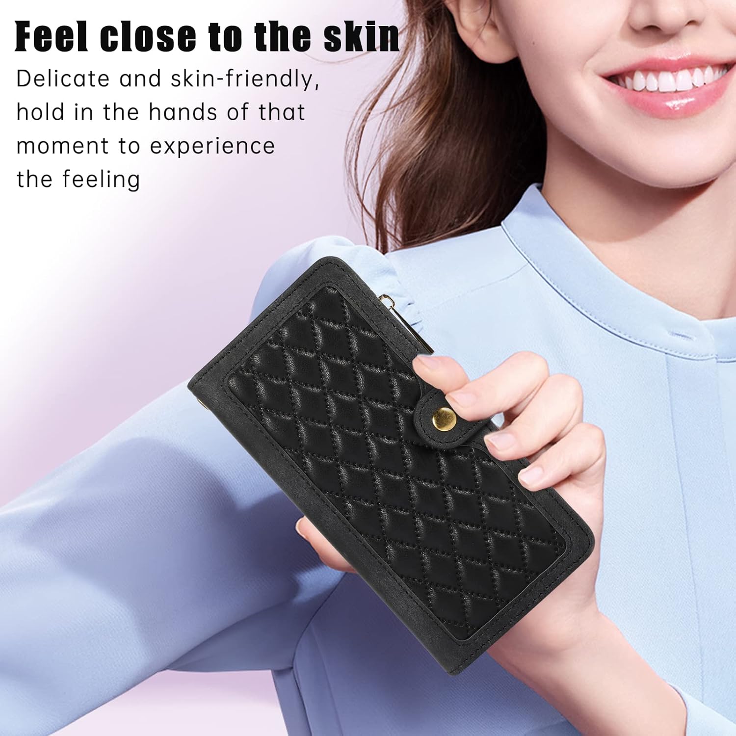 Funda de teléfono para Samsung Galaxy A52A52S 5G Funda tipo cartera con protector de pantalla de vidrio templado y correa para la muñeca de cuero