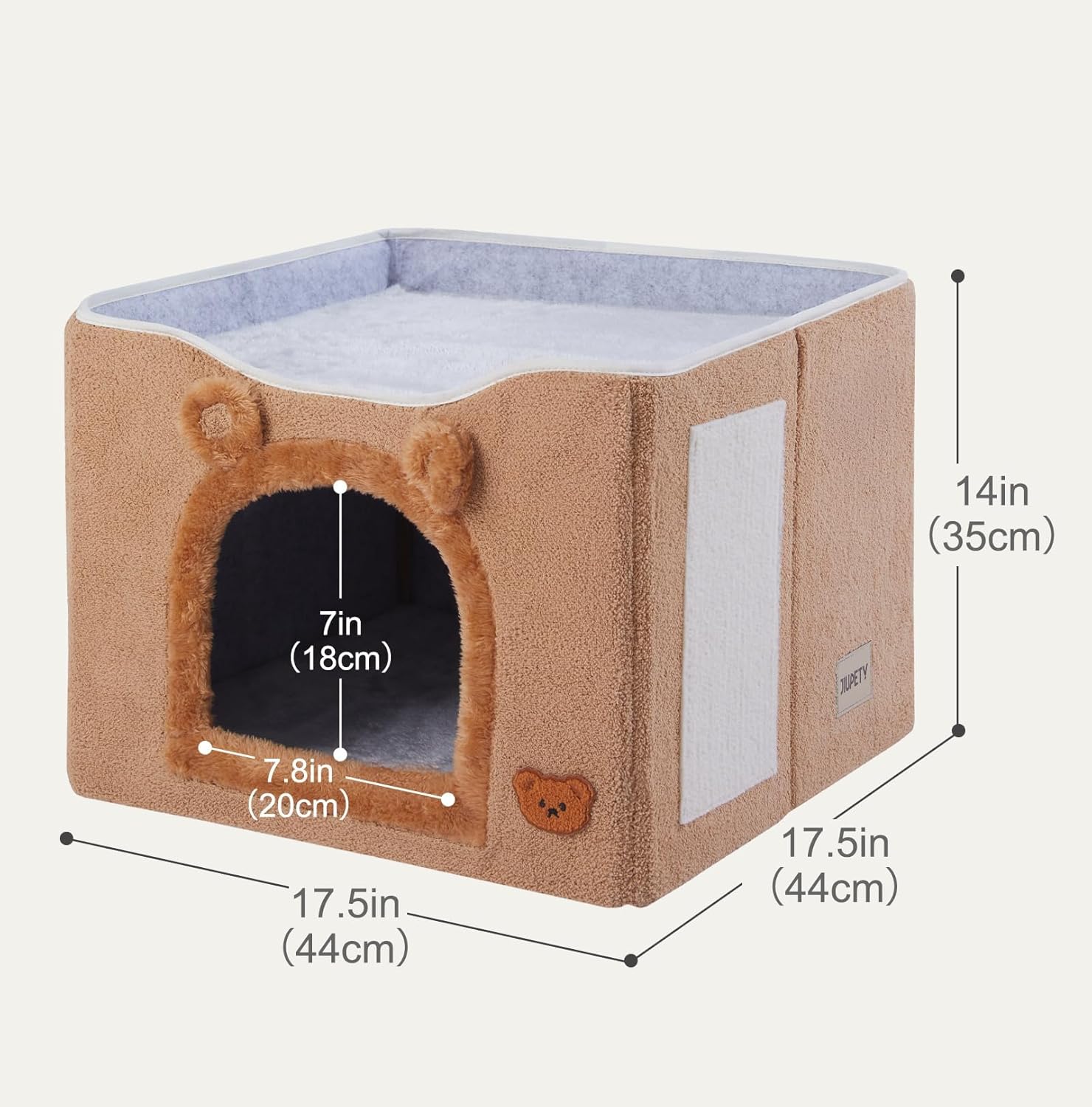 Jiupety Casa para gatos con rascador de gatos, casas para gatos de interior, cueva interior para gatos y gatos grandes de hasta 20 libras, color