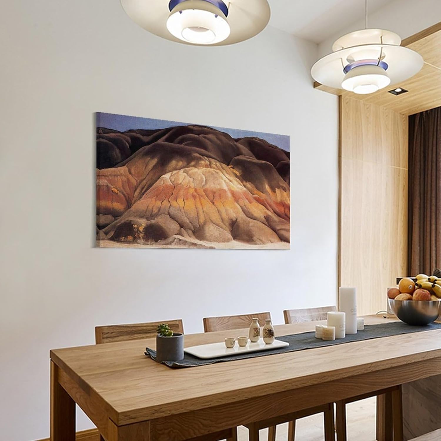 Georgia O’Keeffe Grey Hills – Póster de pared en lienzo con diseño de colinas grises, pósteres de pintura fotográfica, decoración del hogar, 20 x 30