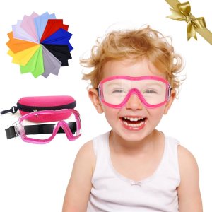 JSUNMOON Gafas de seguridad para niños, gafas de seguridad para niños pequeños con antivaho UV, paño de limpieza para lentes transparentes incluido JSUNMOON Gafas de seguridad para niños, gafas de seguridad para niños pequeños con antivaho UV, paño de limpieza para lentes transparentes incluido