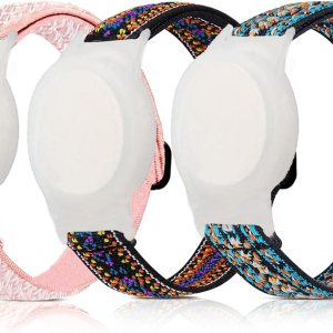 Afoskce Pulsera elástica para Airtag para niños, funda protectora de nailon con soporte para rastreador GPS compatible con Apple Air Tag, correa de Afoskce Pulsera elástica para Airtag para niños, funda protectora de nailon con soporte para rastreador GPS compatible con Apple Air Tag, correa de