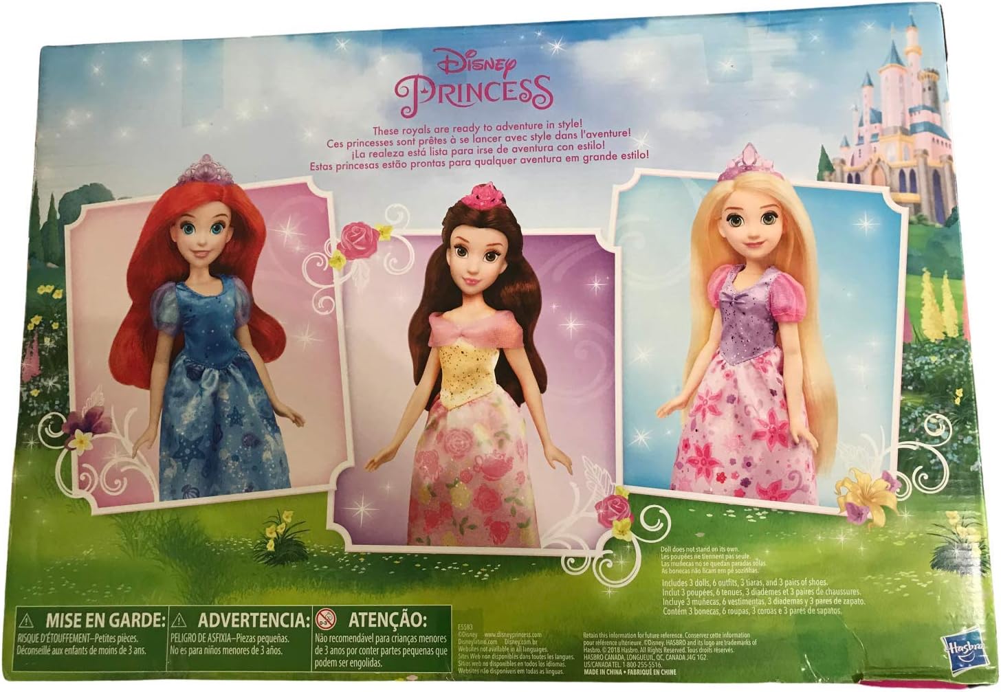 Disney Princess Conjunto real de disfraces (Rapunzel, Belle, Ariel Dolls + Vestidos extra)