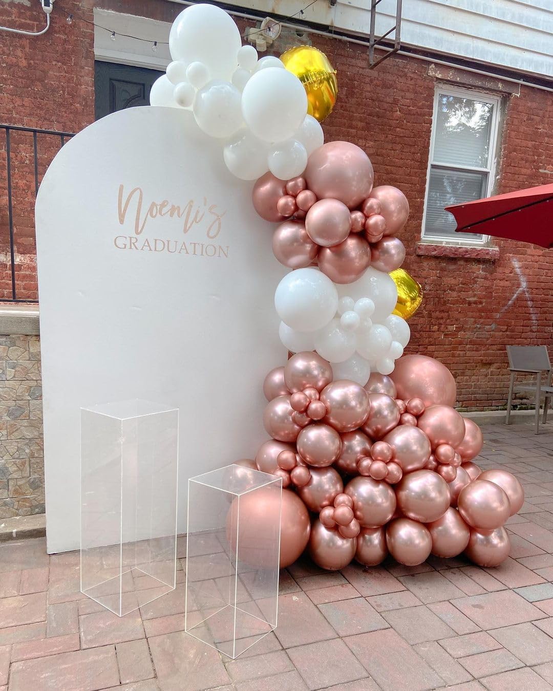 Bezente Globos cromados metálicos de oro rosa, paquete de 100 globos redondos de látex de oro rosa de 12 pulgadas para decoración de bodas,