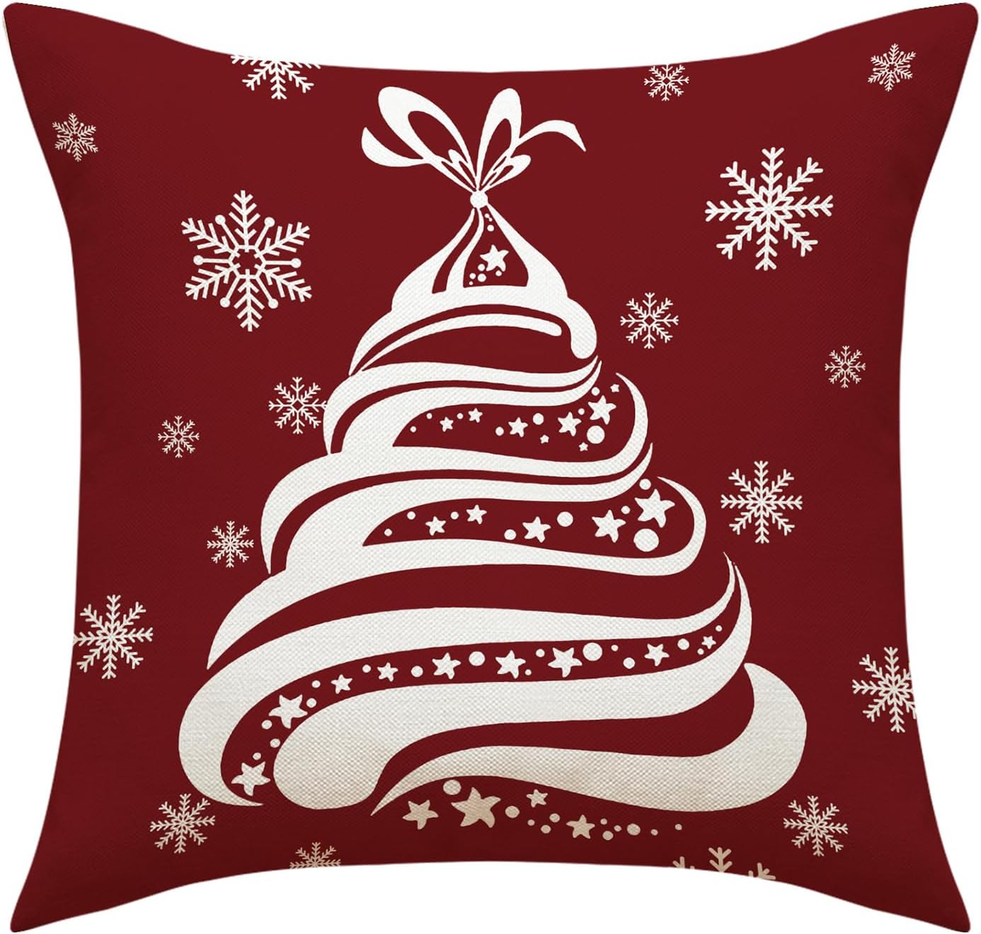 Juego de 4 fundas de almohada de Navidad, 18 x 18 pulgadas, color rojo y blanco, fundas decorativas de invierno para el hogar, sofá, sofá,
