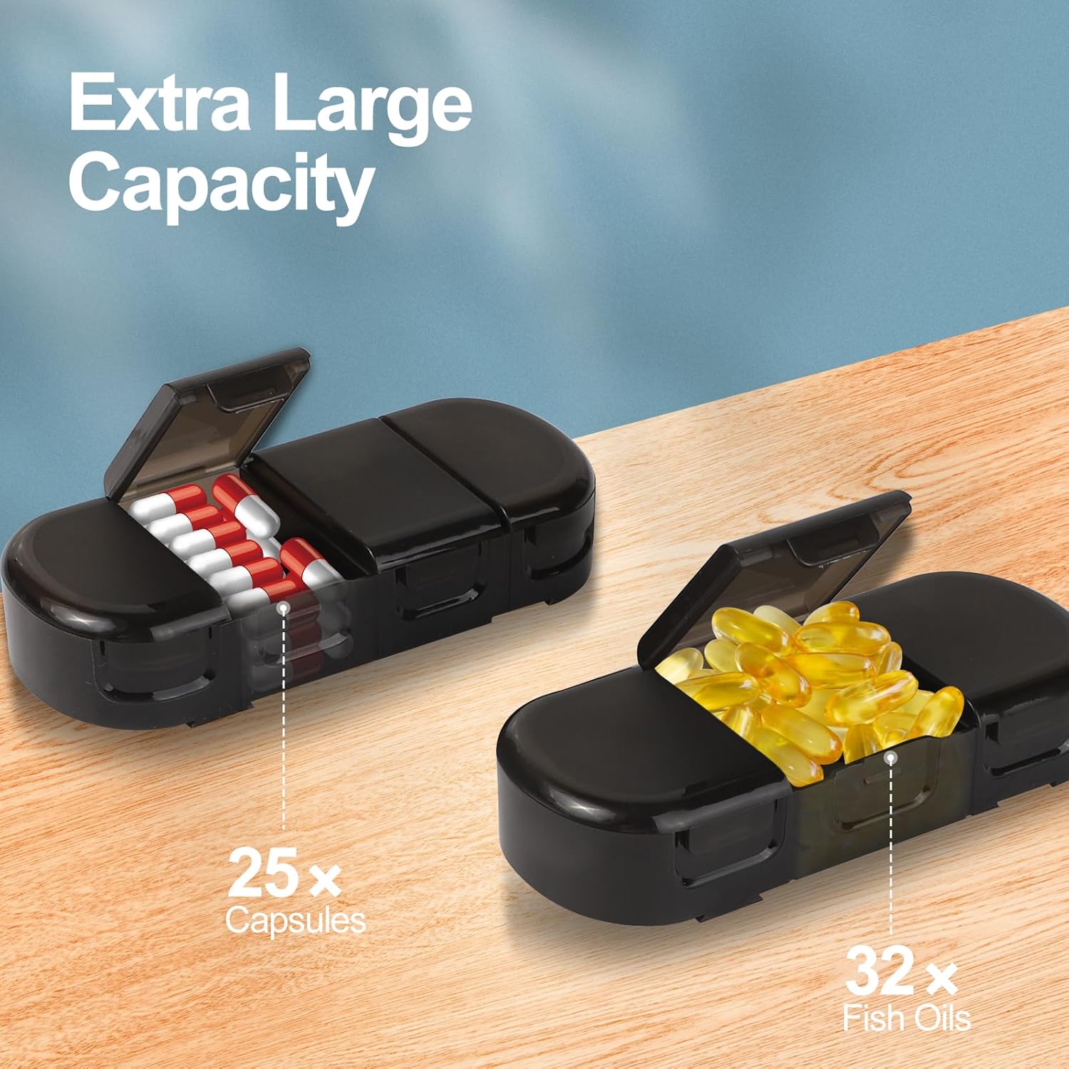 Pastillero diario con 7 compartimentos, organizador de pastillas de viaje, pastillero desmontable para bolsillo de bolso para guardar vitaminas,