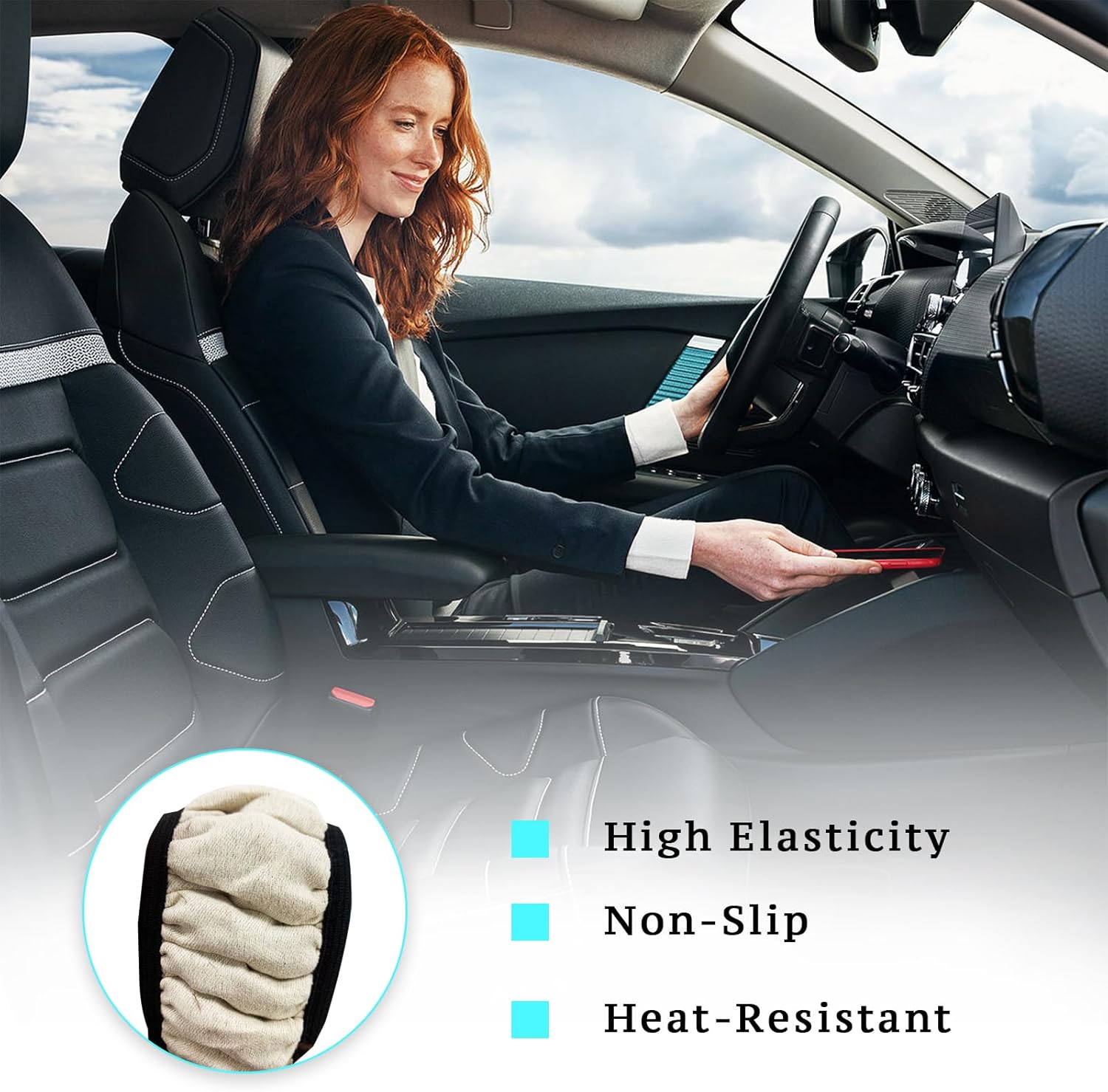 Funda elástica mullida para volante, protector suave de 15 pulgadas para el invierno cálido, fundas antideslizantes y esponjosas para volante de