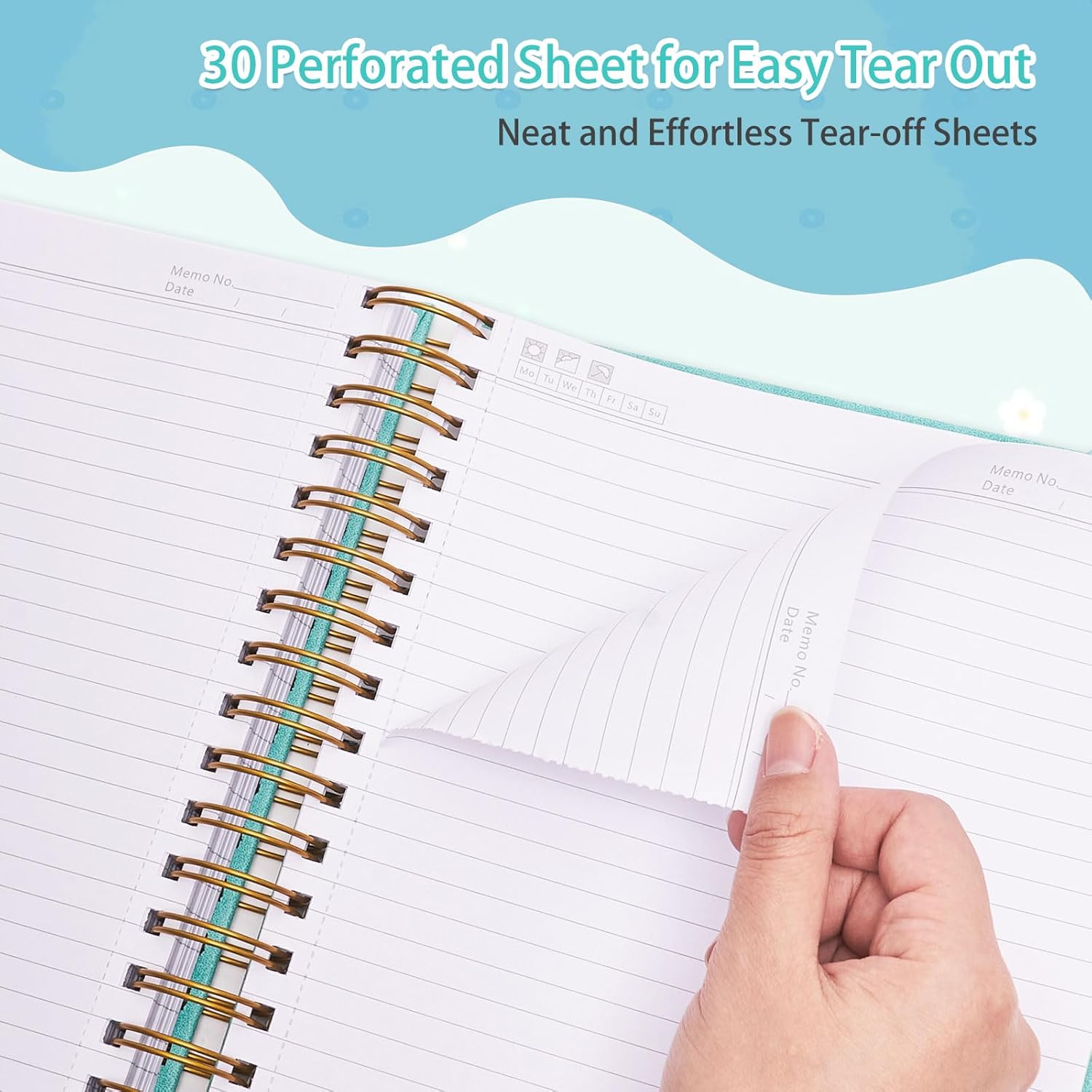 Cuaderno de espiral, cuaderno de cuero de tapa dura de 365 páginas, diario grande con rayas A5 para mujeres y hombres, cuadernos con rayas