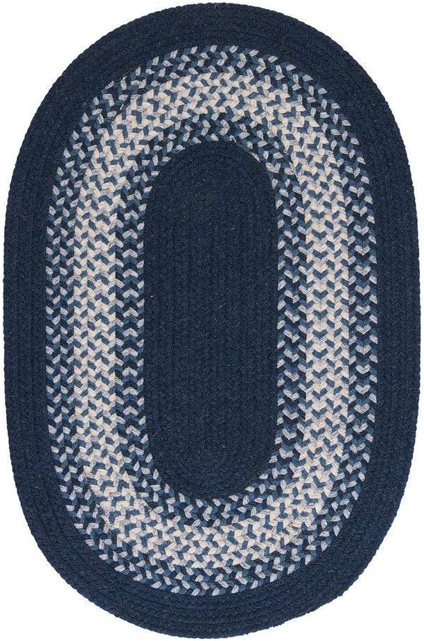 Colonial molinos Cozy cabina trenzada Area Rug (2’x 3′)2’x 3′, Sintético Lana Mezcla de lana, Marino