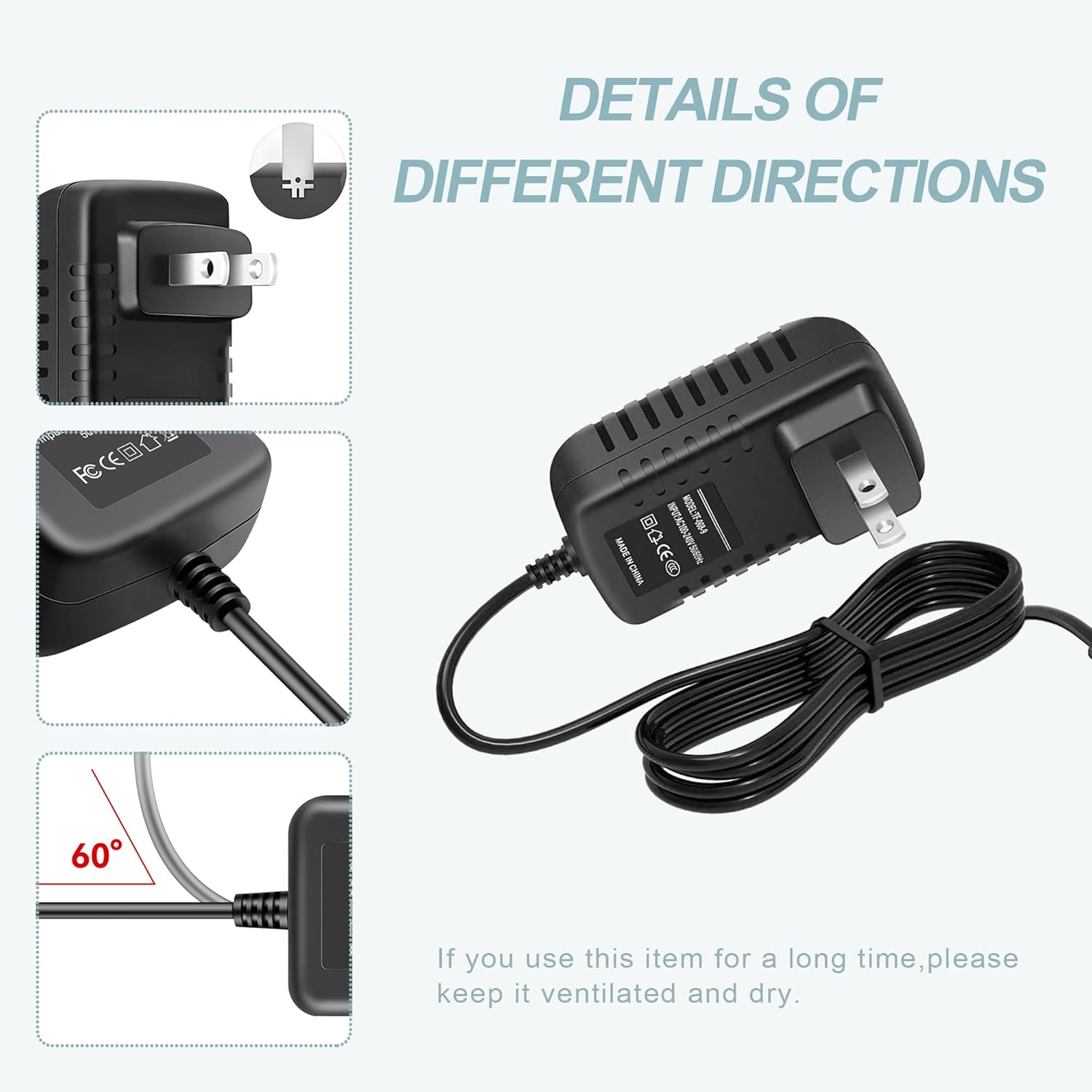Adaptador de CA para Ingenuity Inlighten Cradling Swing Lullaby Lamb 6V Cable de alimentación