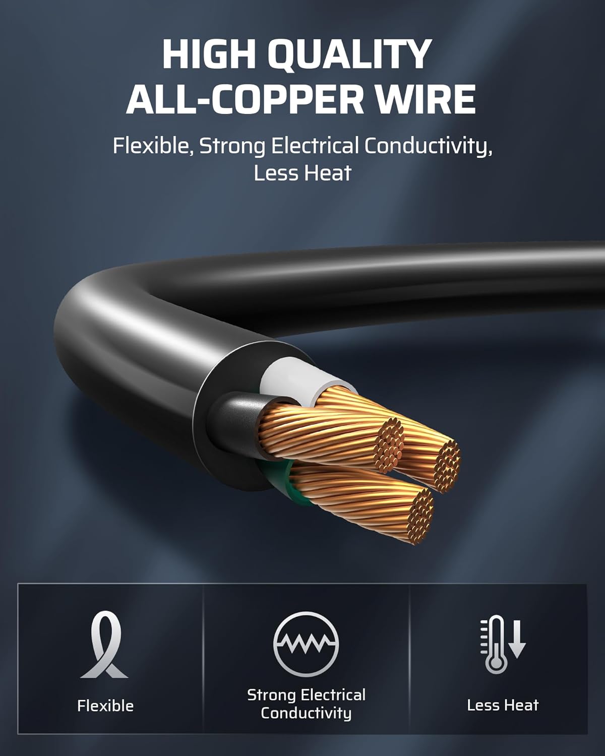 DEWENWILS Cable de extensión para exteriores de 20 pies, cable de extensión impermeable de 3 clavijas para electrodomésticos de interior y exterior,