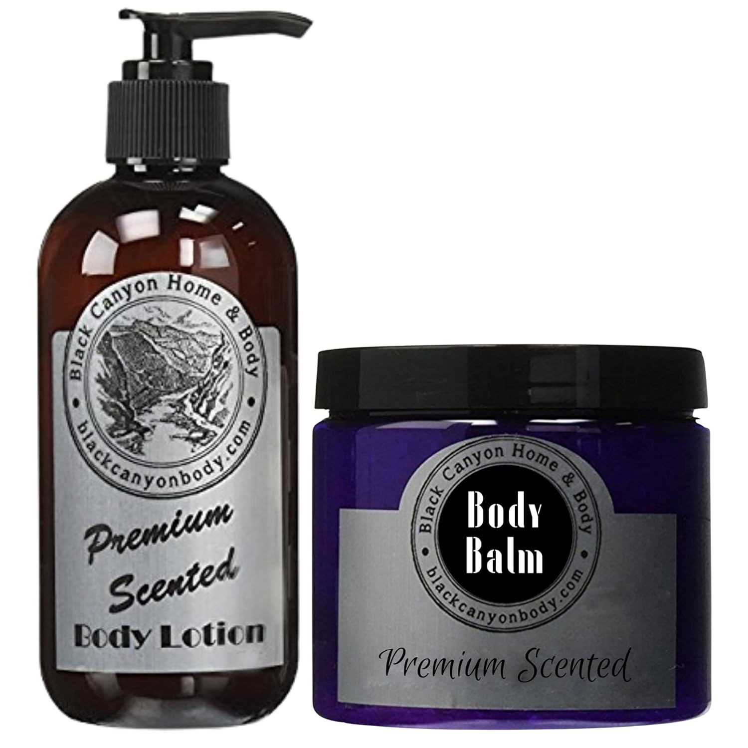 Black Canyon Black Currant Vanilla Loción corporal perfumada y bálsamo corporal perfumado de manteca de karité, 16 onzas líquidas (paquete de 2)