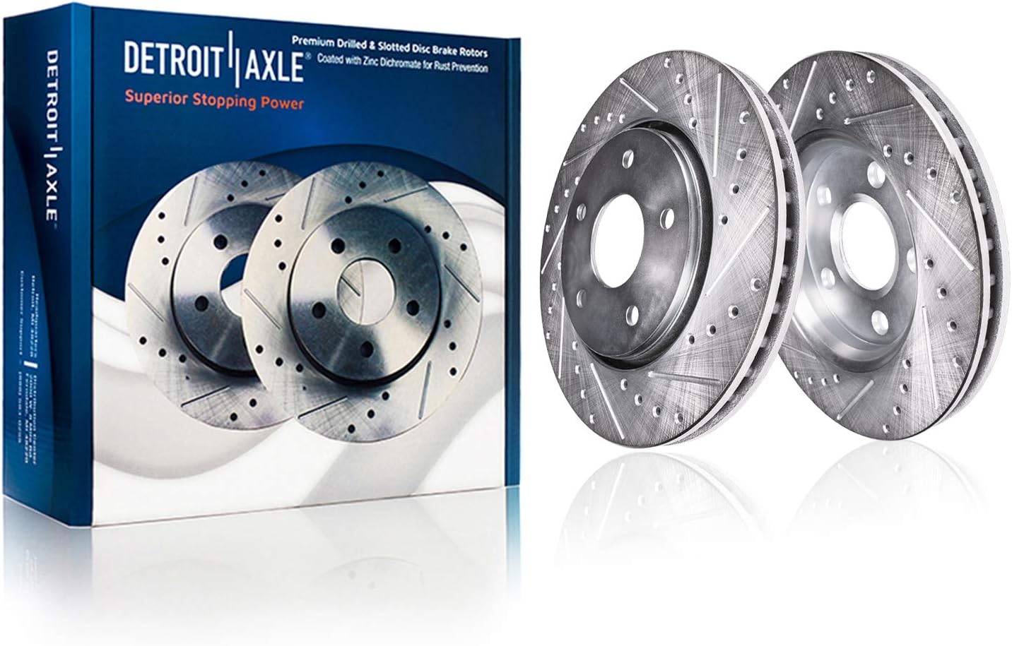 Detroit Axle – Rotores de freno delantero para rotores de freno perforados y ranurados Ford F-150 de 5 Lug 4WD 1997-2004 1998 1999 2000 2001 2002