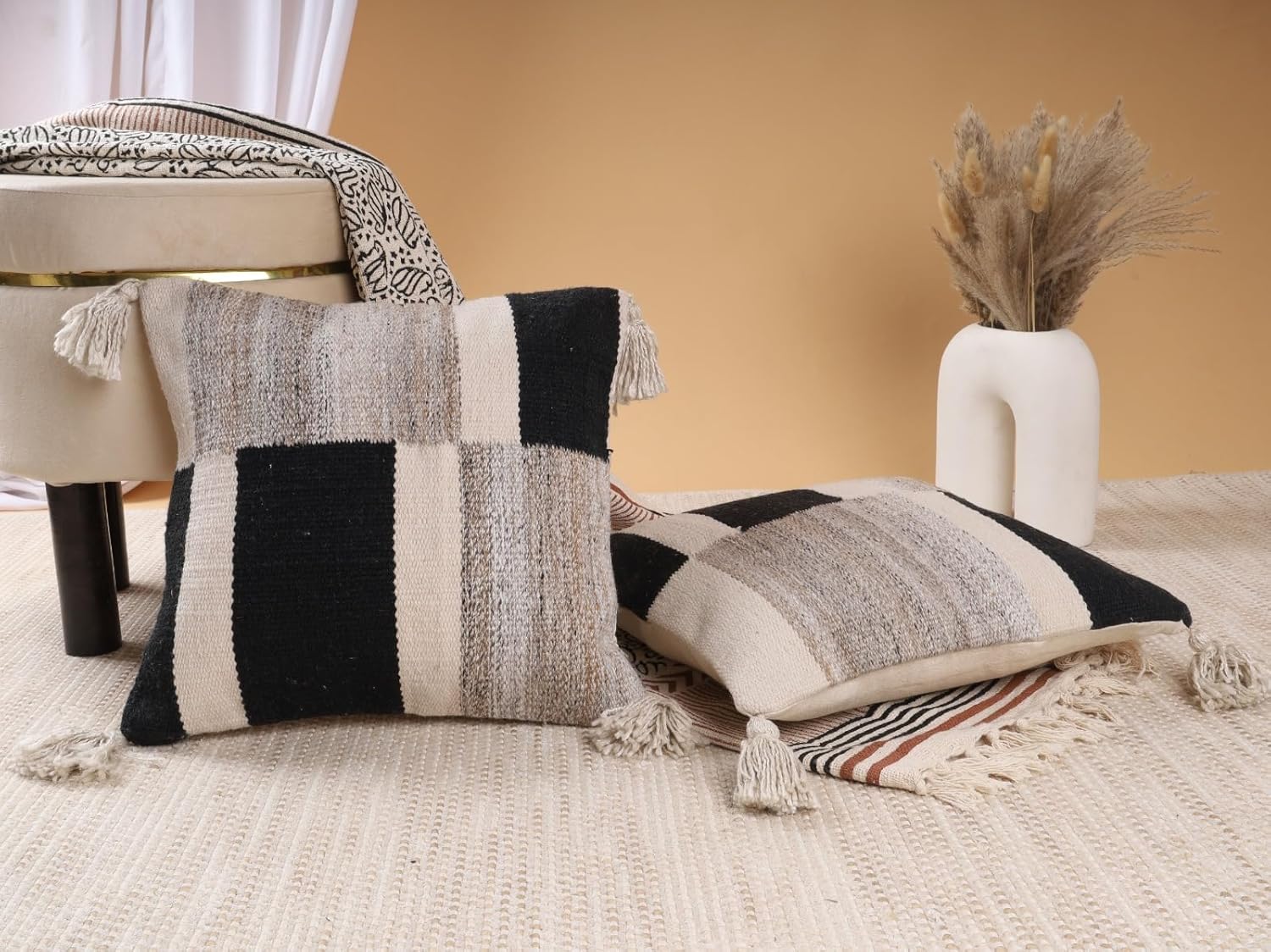Dhaga creations Funda de almohada de algodón de calidad de hotel, suave y cómoda, mejora la calidad del sueño, funda de cojín para dormir (paquete