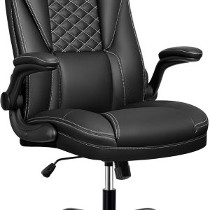 Guessky Silla de oficina, silla de oficina grande y alta, silla de oficina ejecutiva, silla ergonómica de cuero con soporte lumbar, sillas de Guessky Silla de oficina, silla de oficina grande y alta, silla de oficina ejecutiva, silla ergonómica de cuero con soporte lumbar, sillas de