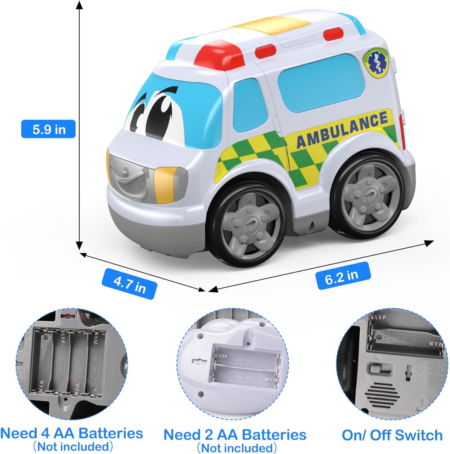 JOLLY FUN Auto a control remoto para niños de 4 a 7 años, autos RC y tracción en las 4 ruedas con luces y música, juguetes de coche de acrobacias