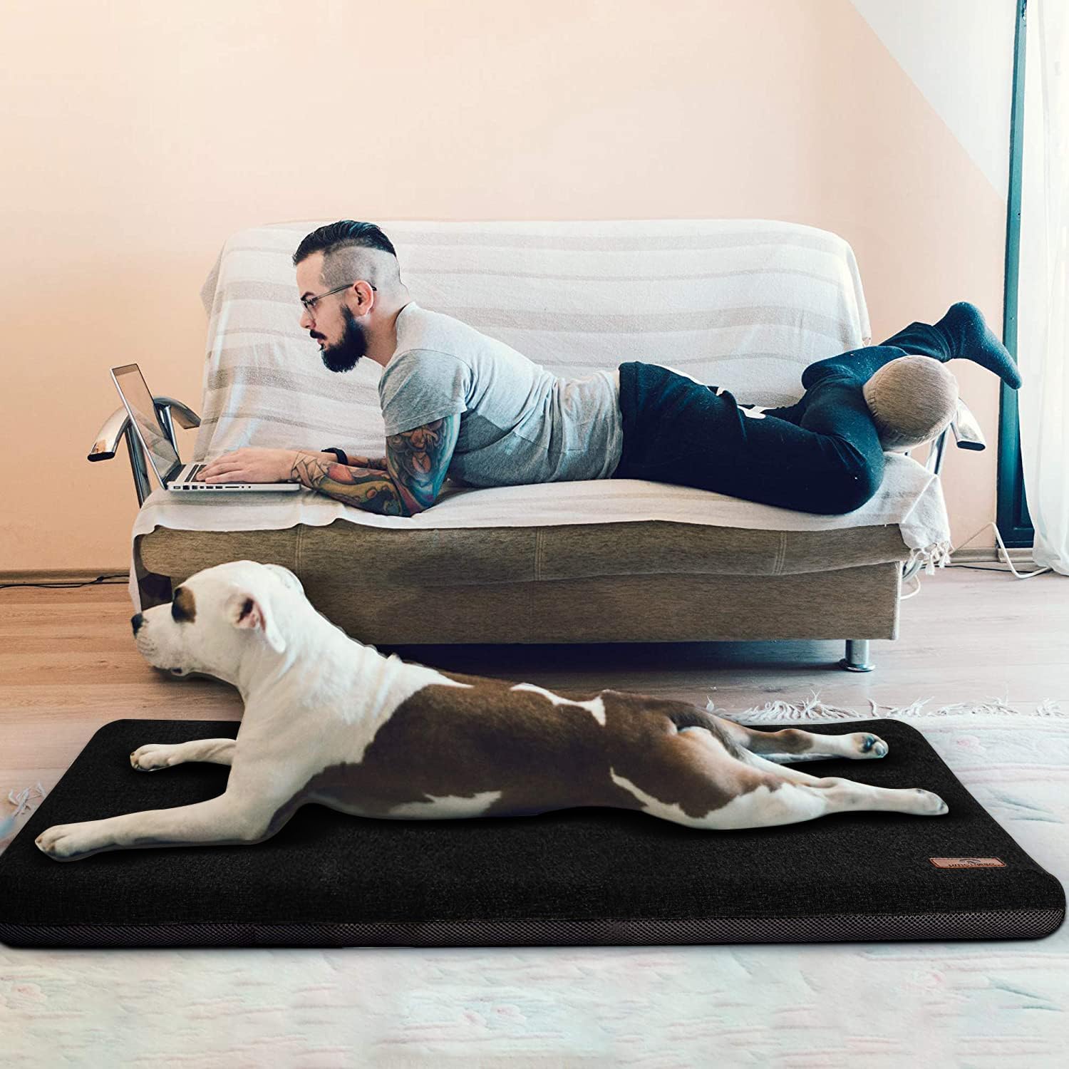 Cama pequeña para perro de 24 pulgadas, almohadilla para jaula de perro, duradera, lavable, impermeable, alfombra de cama para jaula de cama