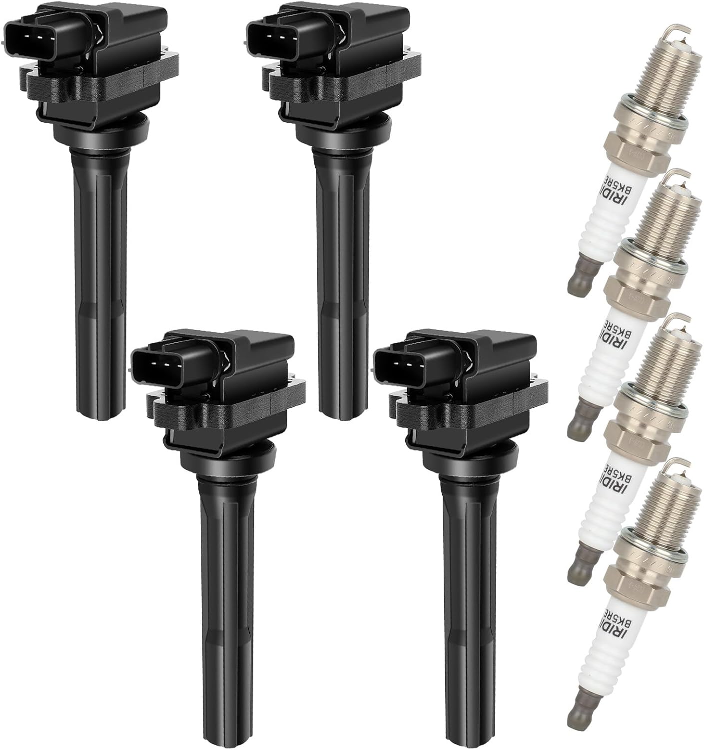 ECCPP UF237 4 bobinas de encendido con 4 bujías de iridio para Suzuki Aerio 2004-2007 1.8L L4 50072 6741 IFR6E11