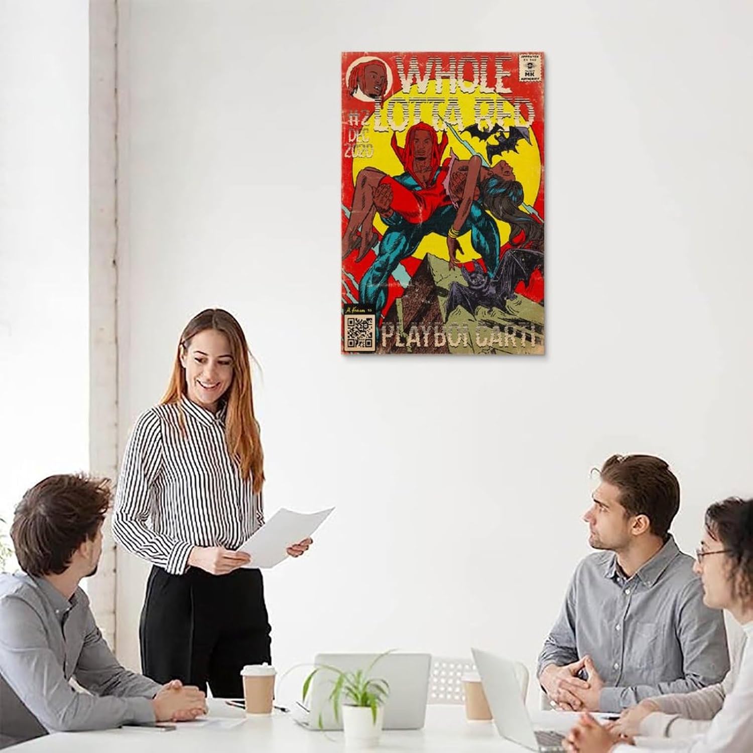 Playboi Carti – Póster musical de cómic para habitación, arte de pared estético, decoración de dormitorio, 16 x 24 pulgadas (15.7 x 23.6 in)