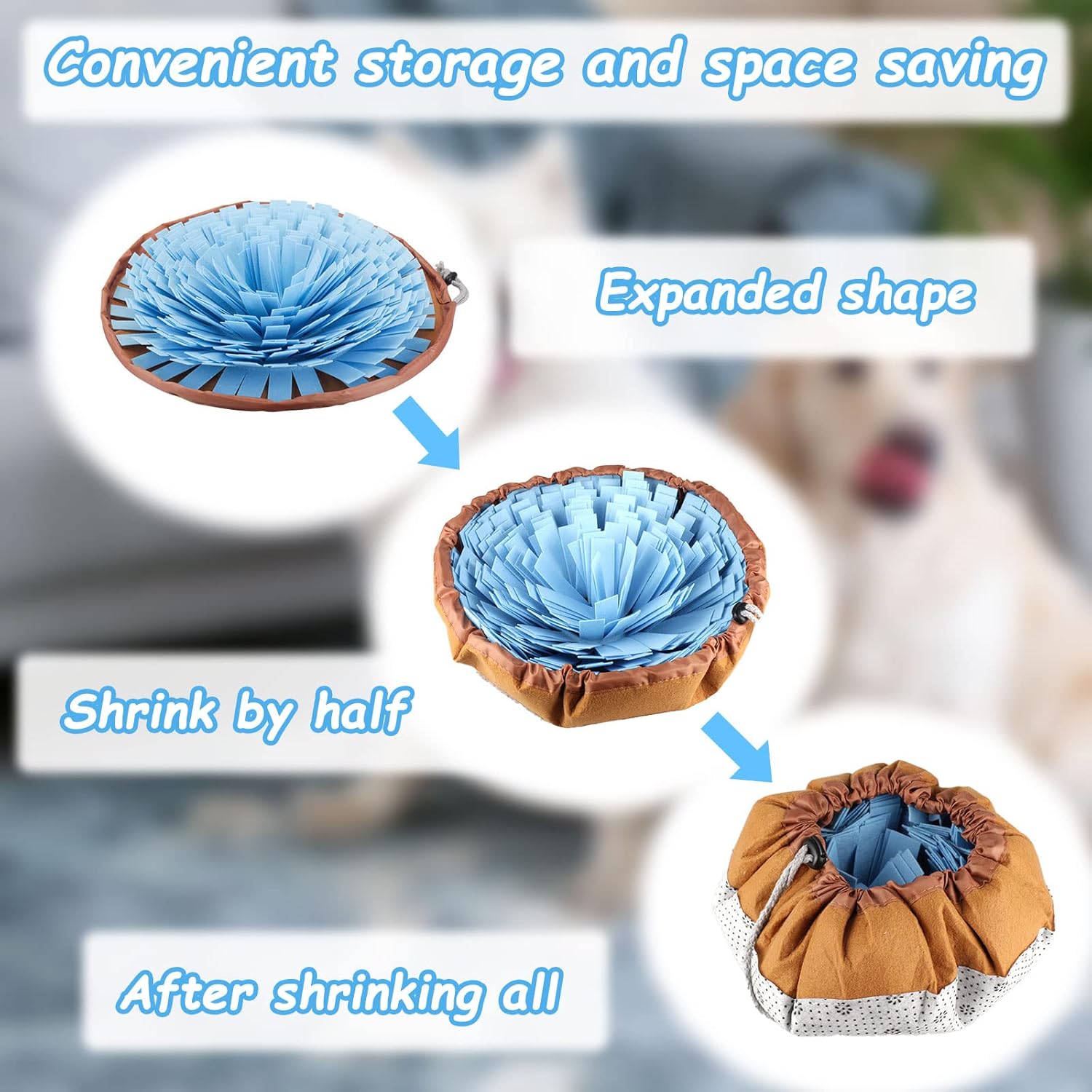 WishLotus Tapete para olfatear mascotas para perros, tapete ajustable para forraje para perros para entrenamiento de olores, cuenco para comedero