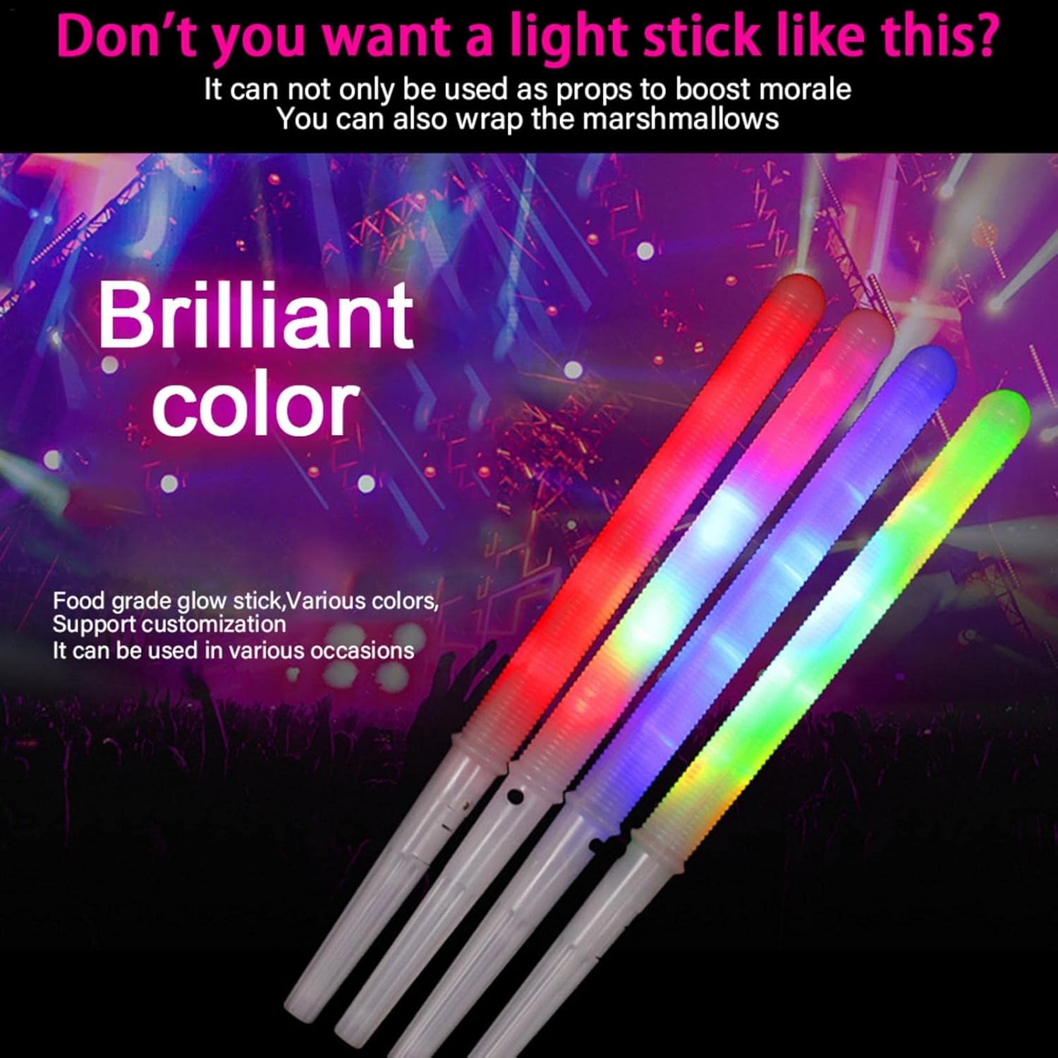 8 piezas de conos de algodón de azúcar, palitos brillantes intermitentes, palitos de algodón LED brillantes para todo tipo de máquina de algodón de
