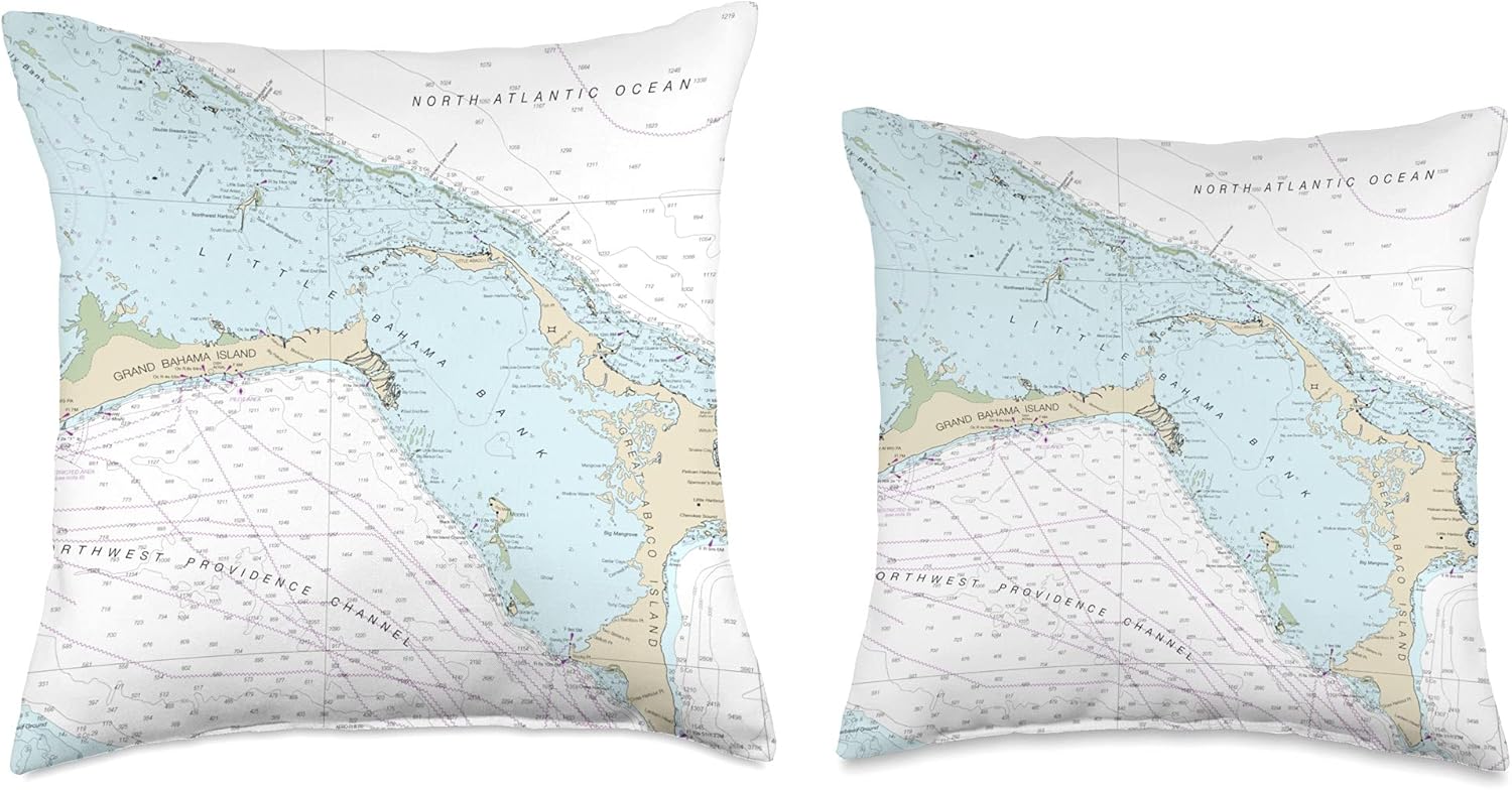 Nautical Chart-Abaco Islands, Bahamas, Caribe, 16 x 16, multicolor