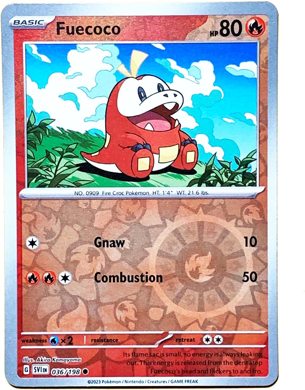 Pokemon – Fuecoco 036198 – Escarlata y violeta – Tarjeta Holo Pokemon reversa