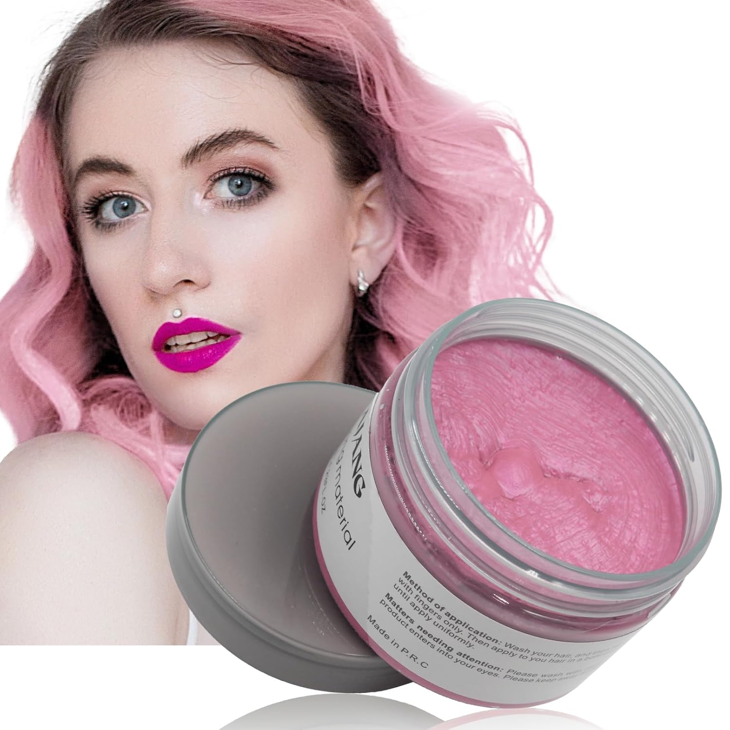 Color de cera rosa para el cabello, kit de cera temporal para el cabello, cera de color para el cabello, cera de color para el cabello, cera de