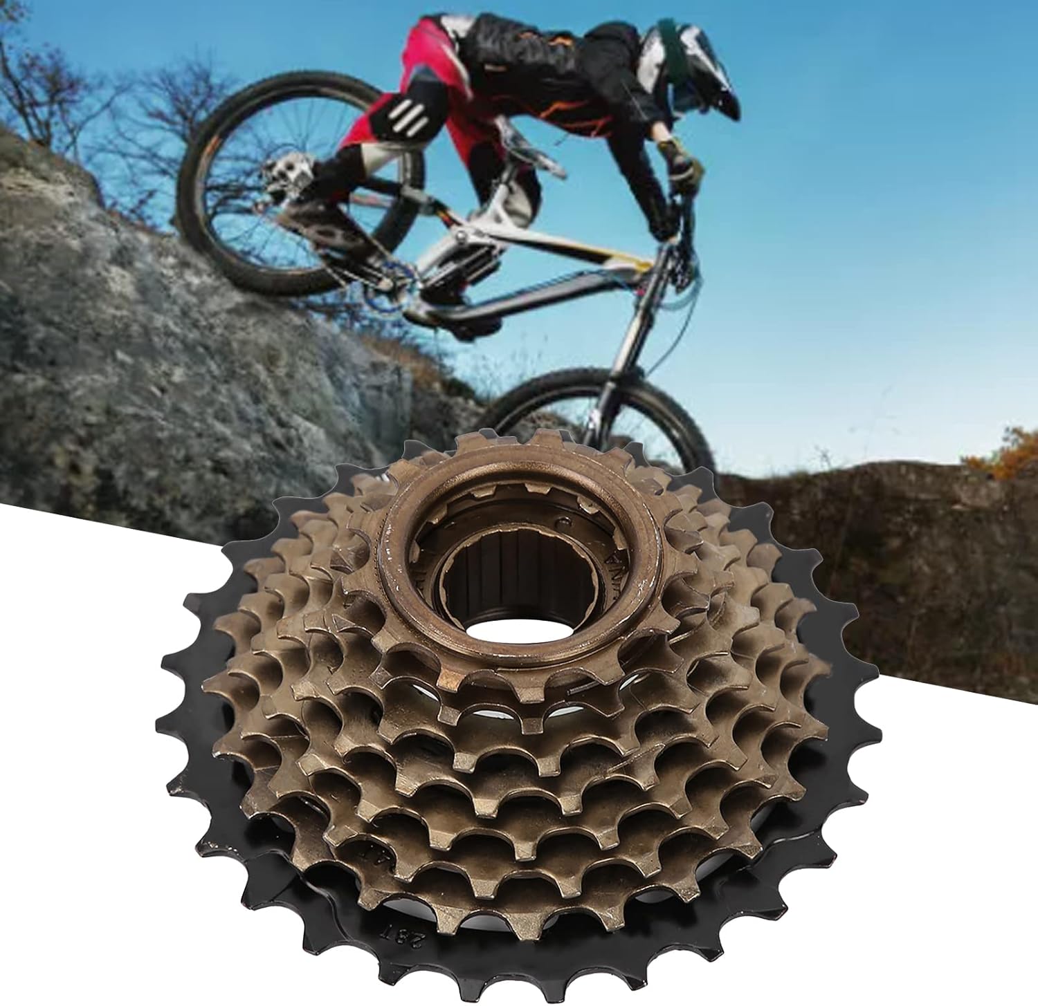 Piñón de casete de rueda libre de bicicleta, casete de rueda libre de aleación de aluminio, 8 velocidades, engranaje de bicicleta de montaña,