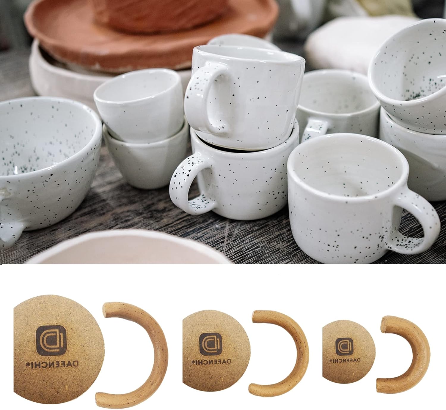DAFENCHI Moldes de mango de taza de cerámica para arcilla, formas de mango de taza pequeña para tazas pequeñas, herramienta de fabricación de mango