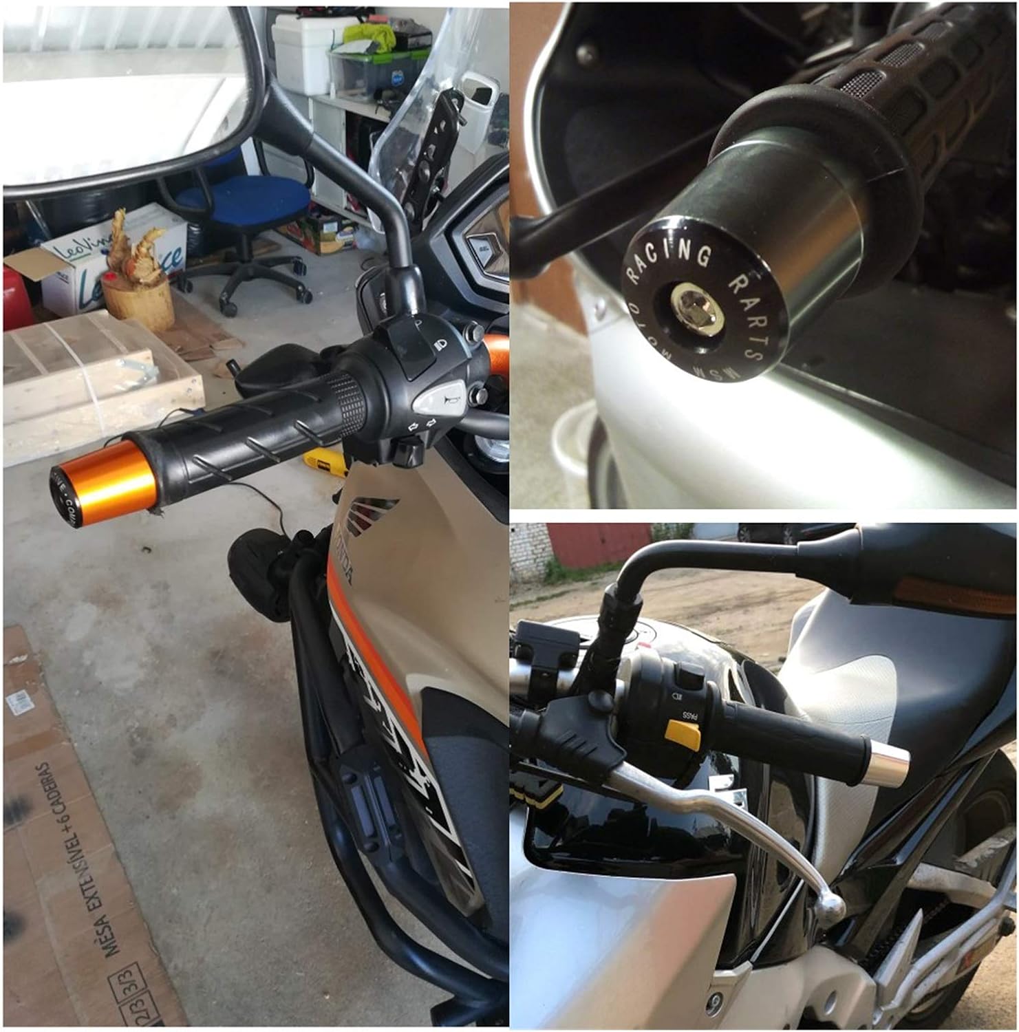 78 “0.866 in motocicleta mano barra extremos deslizante manillar extremo agarres tapa Ninja H2 R H2R para Kawasaki Ninja H2R H2r 2015 2016 extremo