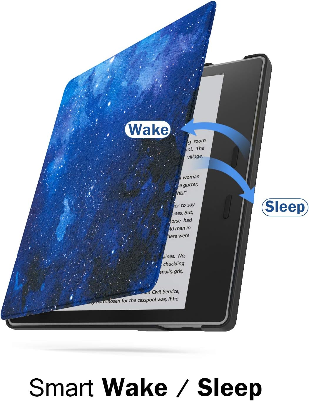 MoKo Funda compatible con Kindle Oasis de 7″ (solo 9 y 10 generación, versiones 2017 y 2019), carcasa ultraligera de alta calidad con encendido y